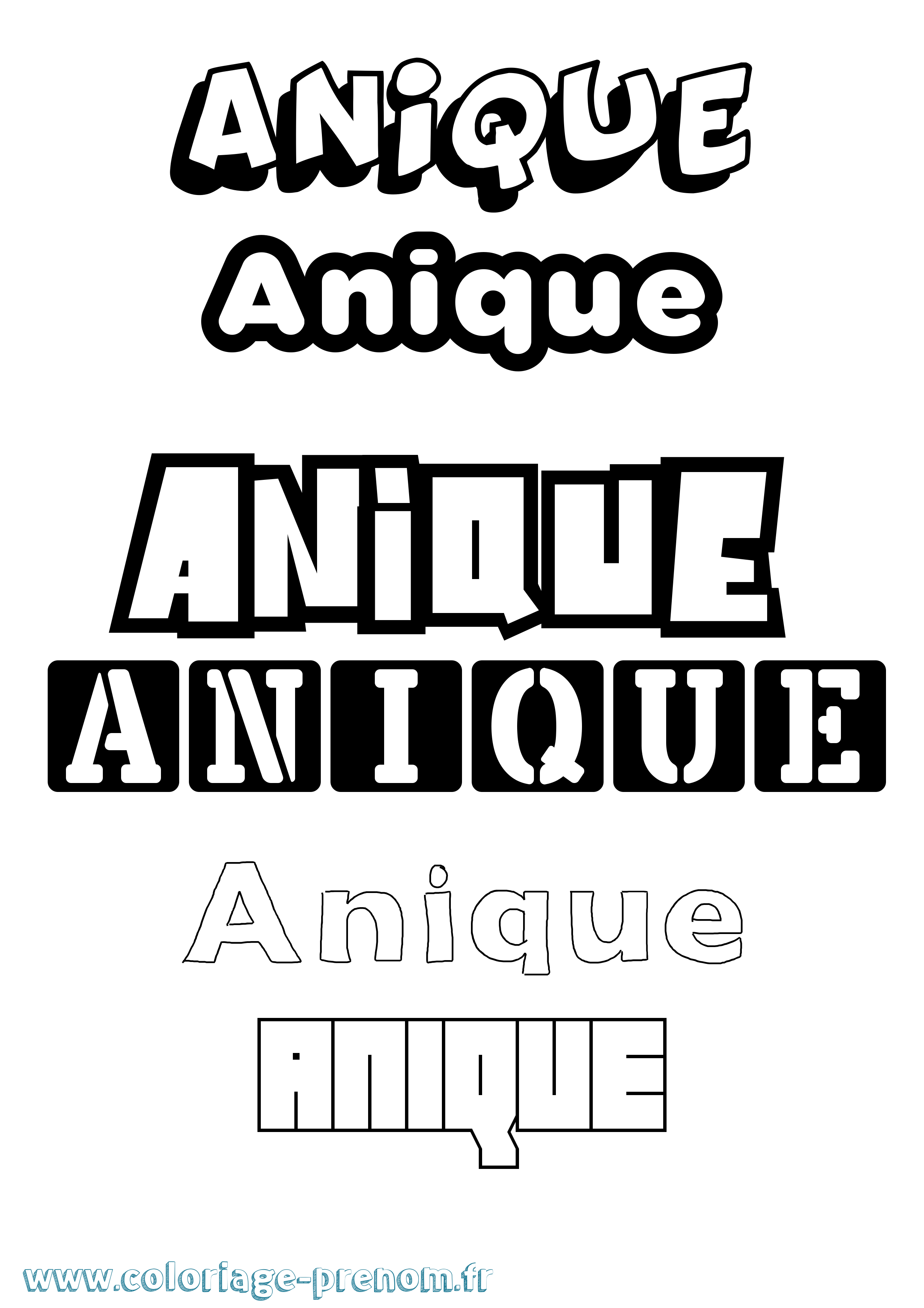 Coloriage Anique Simple Coloriage prénom Anique Simple