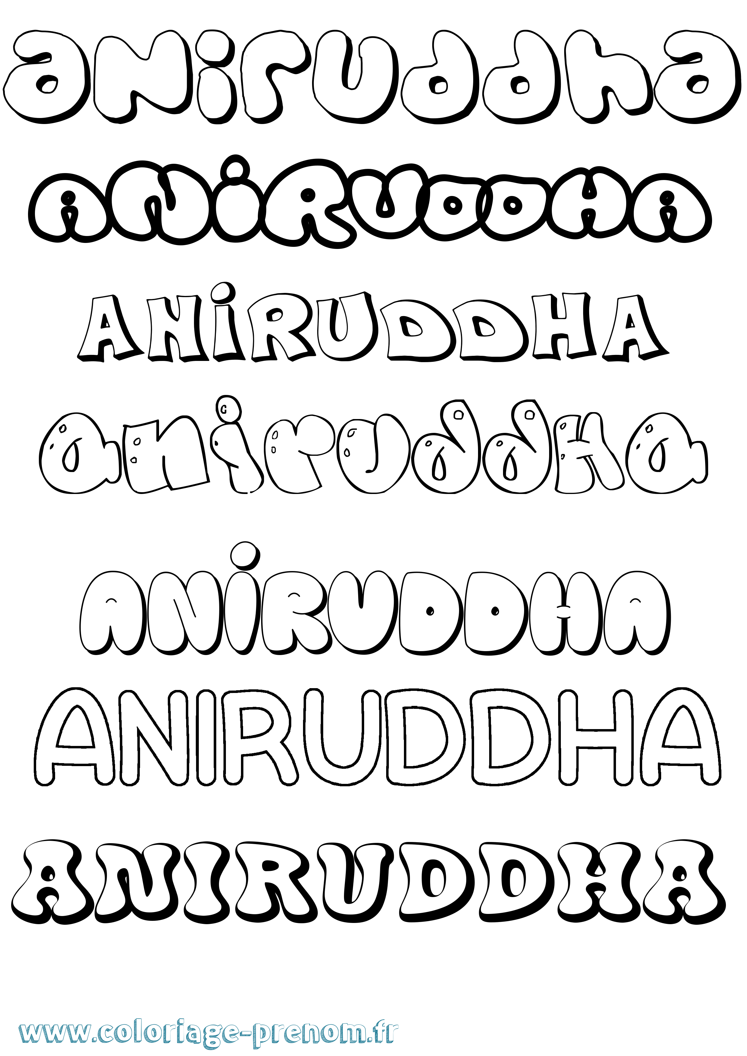 Coloriage Aniruddha Bubble Coloriage prénom Aniruddha Bubble