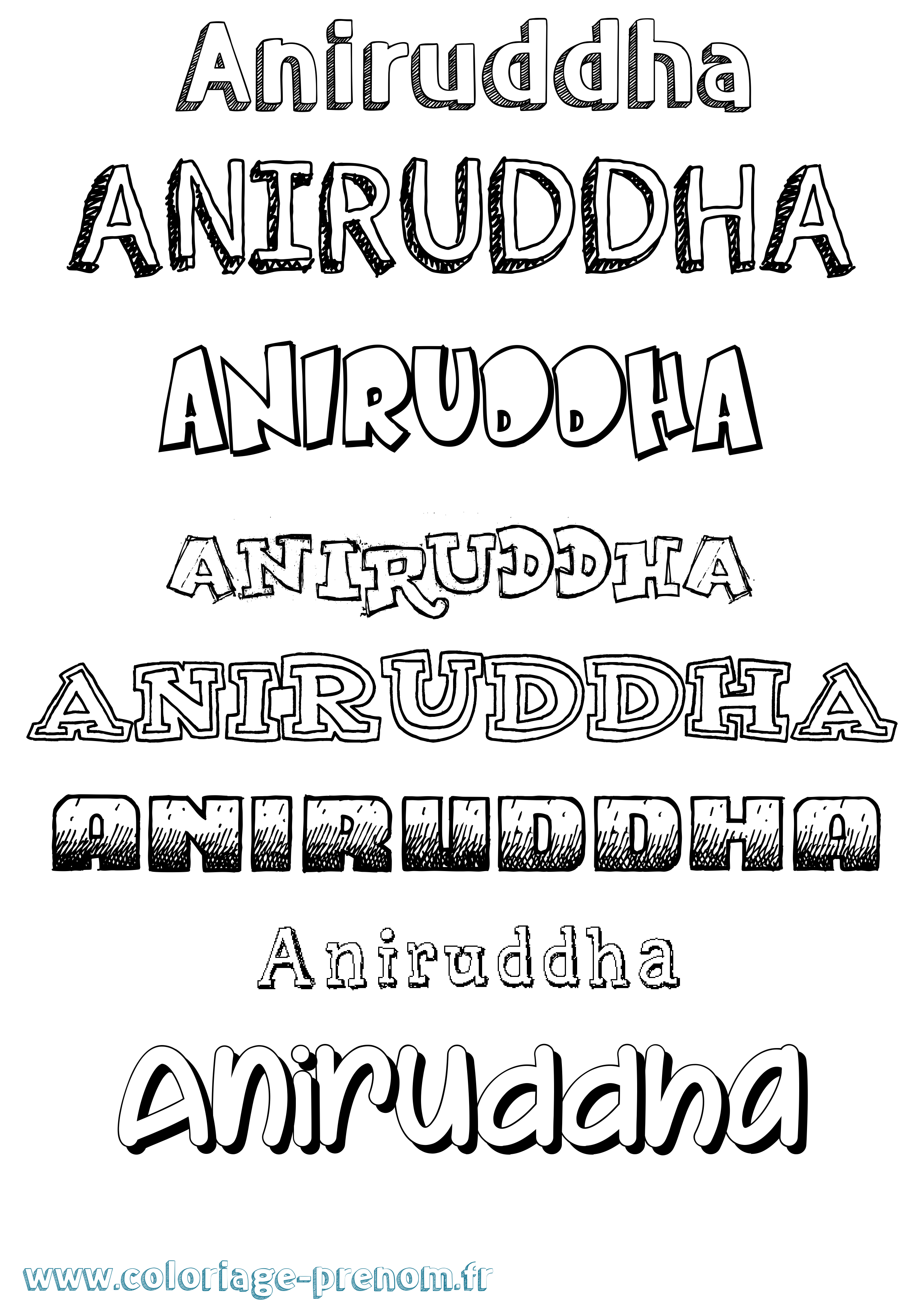 Coloriage Aniruddha Dessiné Coloriage prénom Aniruddha Dessiné