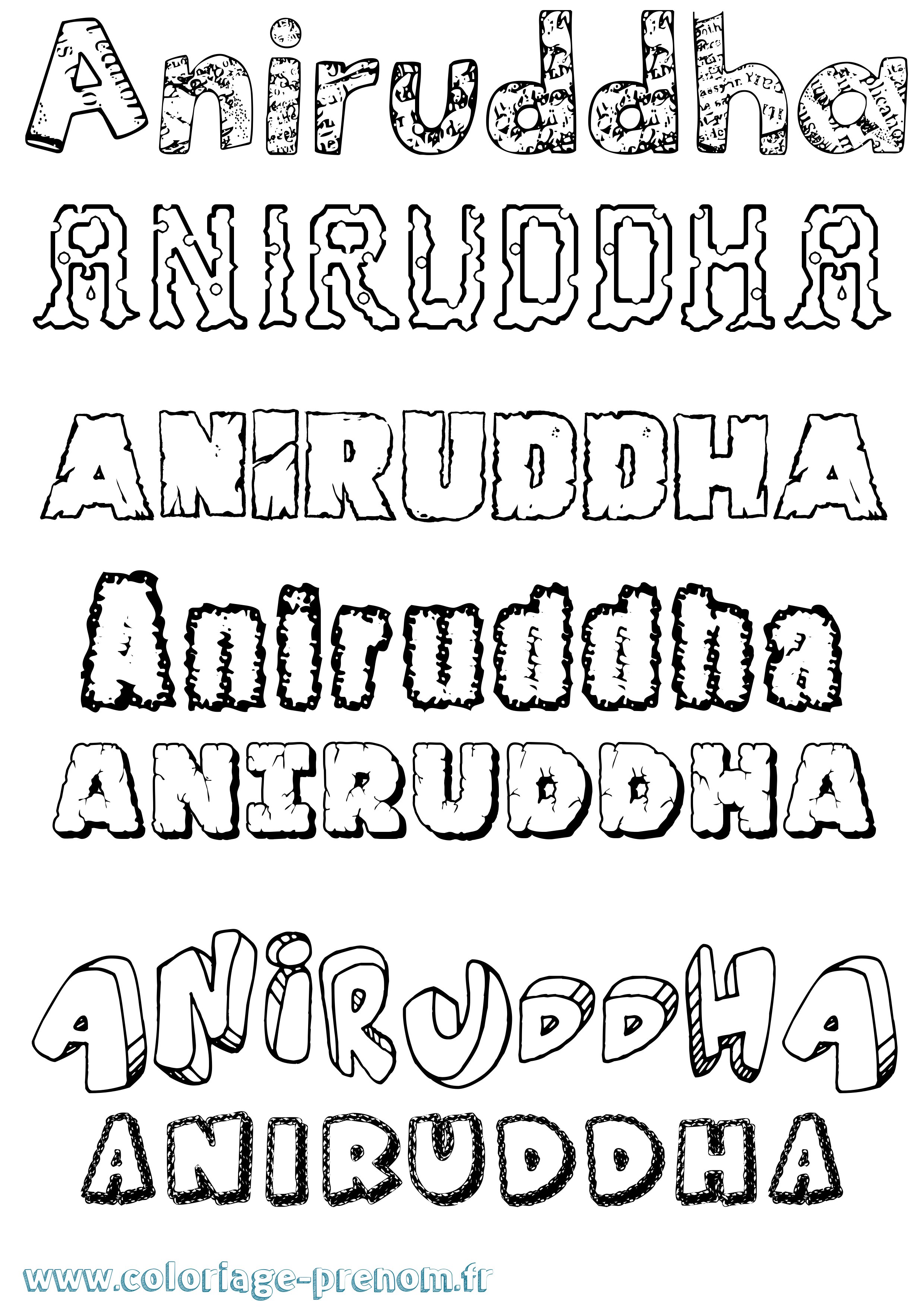 Coloriage Aniruddha Destructuré Coloriage prénom Aniruddha Destructuré