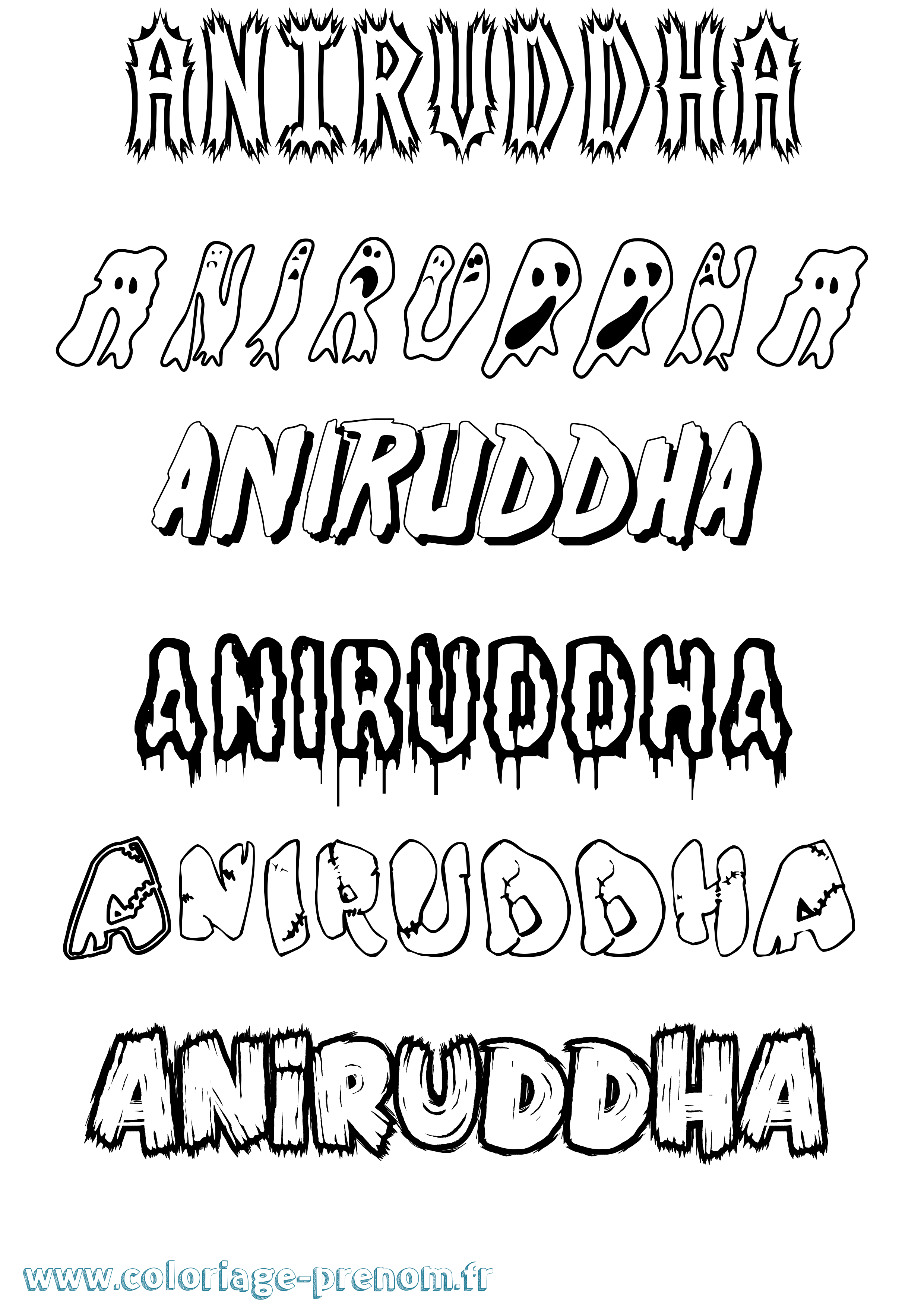 Coloriage Aniruddha Frisson Coloriage prénom Aniruddha Frisson