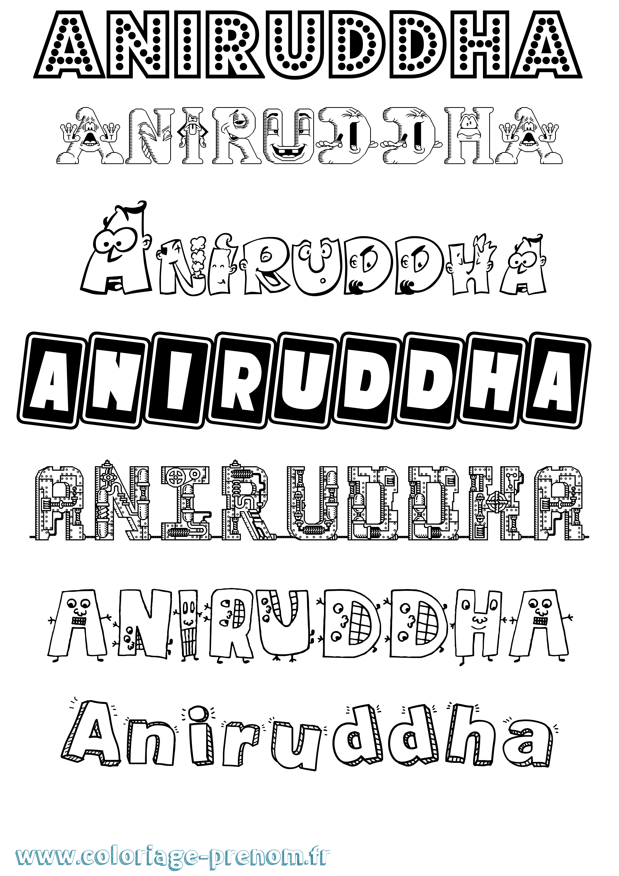 Coloriage Aniruddha Fun Coloriage prénom Aniruddha Fun
