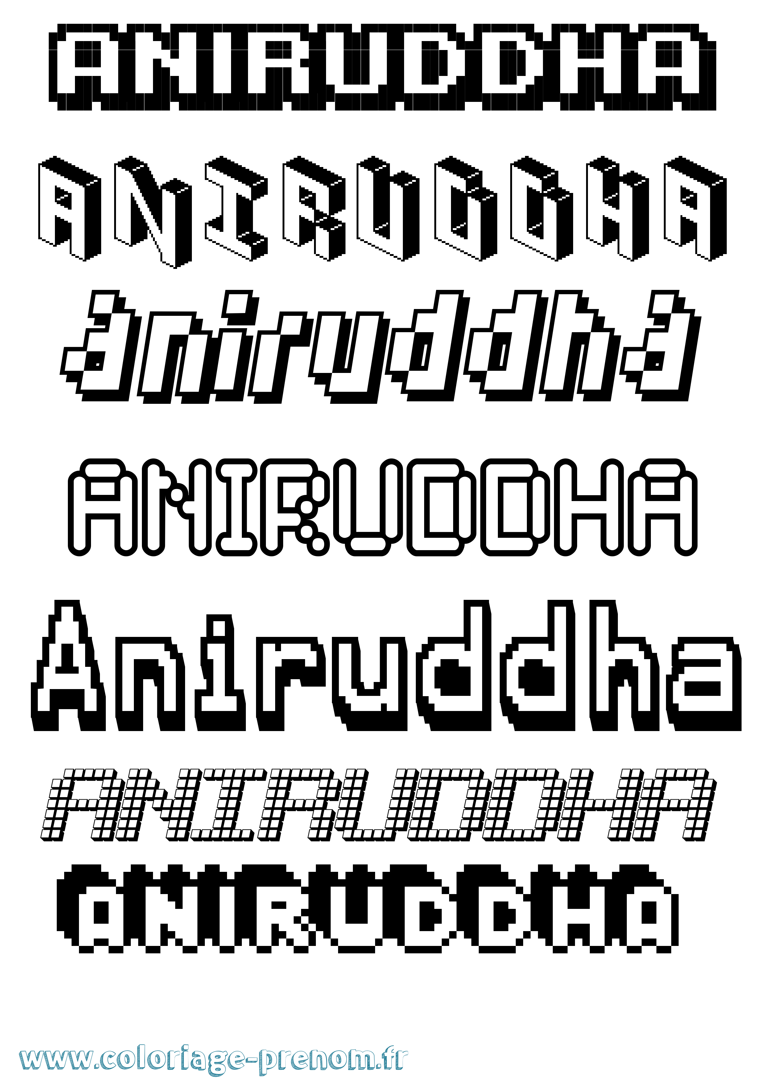 Coloriage Aniruddha Pixel Coloriage prénom Aniruddha Pixel