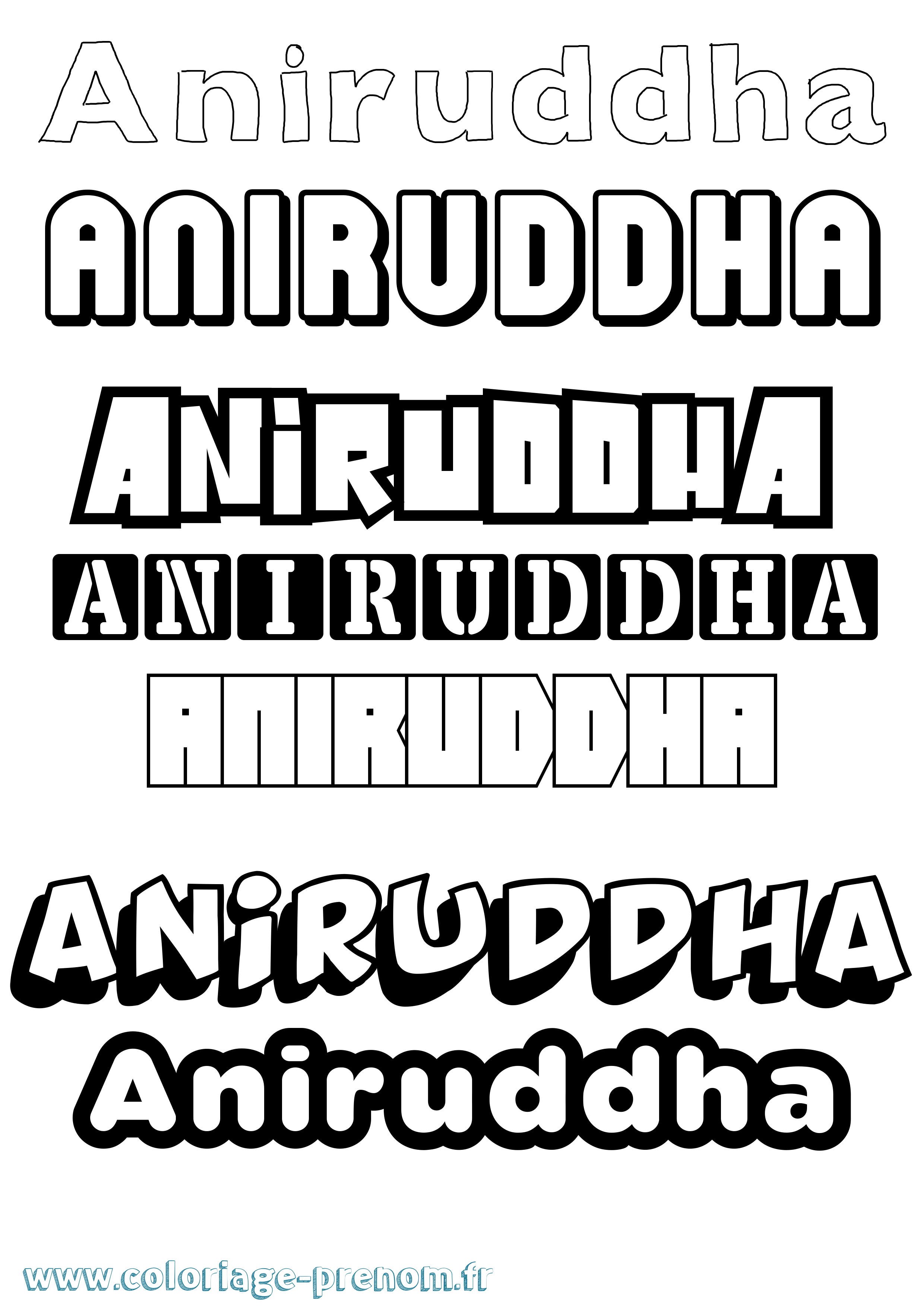 Coloriage Aniruddha Simple Coloriage prénom Aniruddha Simple