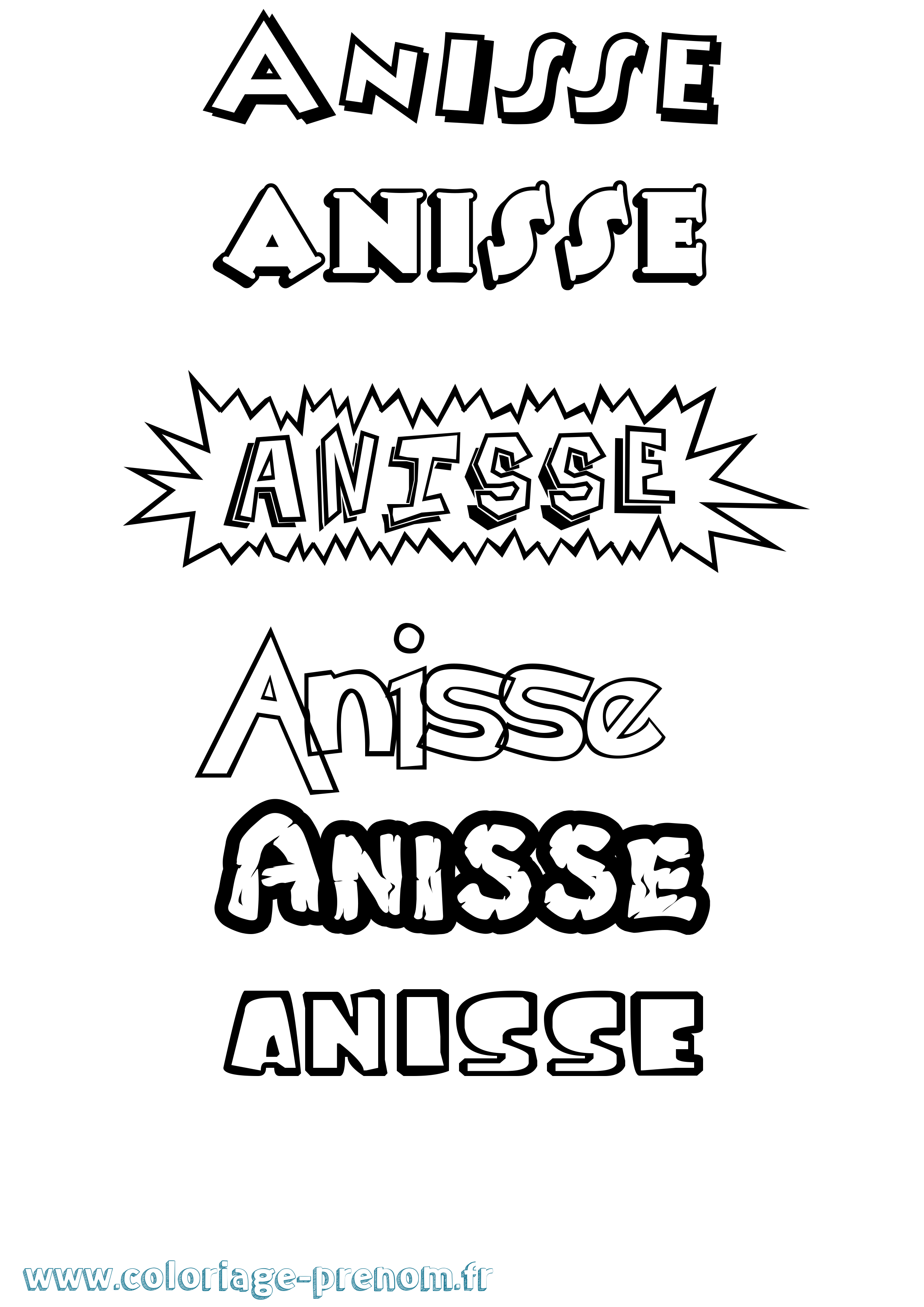Coloriage Anisse Dessin Animé Coloriage prénom Anisse Dessin Animé