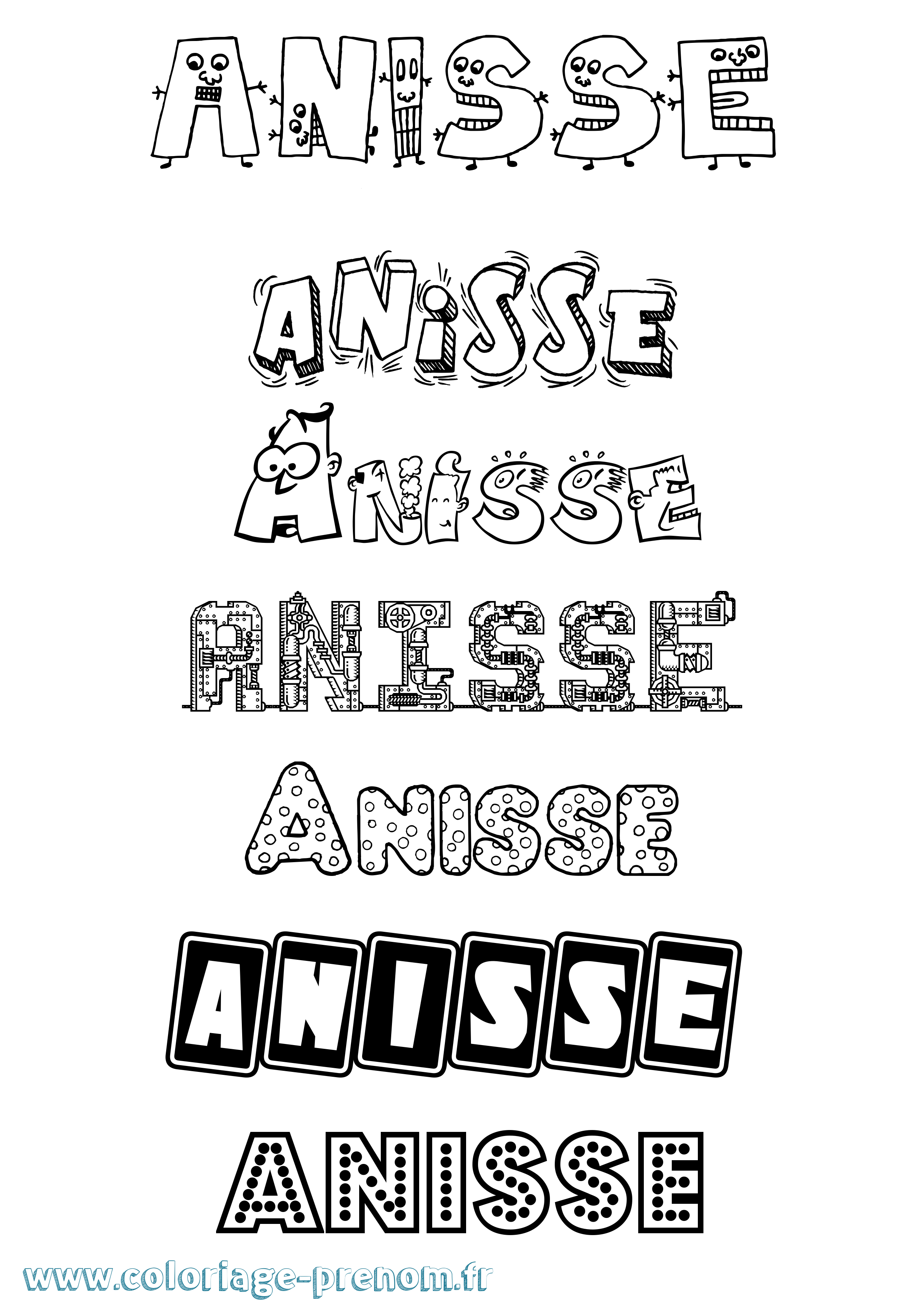 Coloriage Anisse Fun Coloriage prénom Anisse Fun