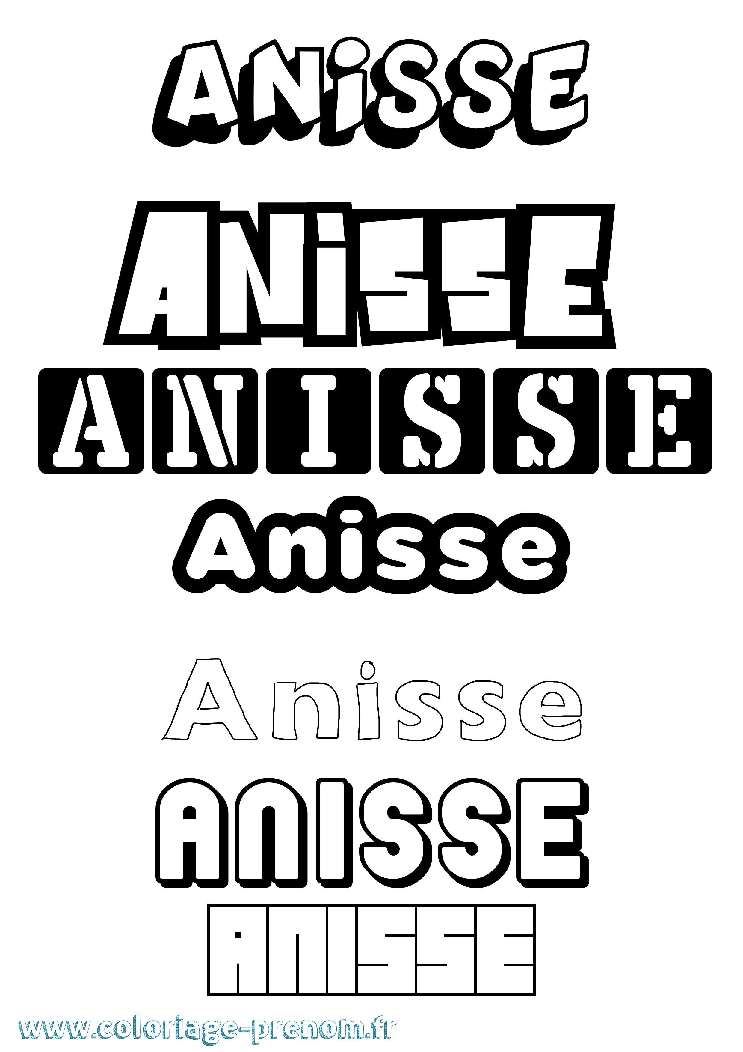 Coloriage Anisse Simple Coloriage prénom Anisse Simple