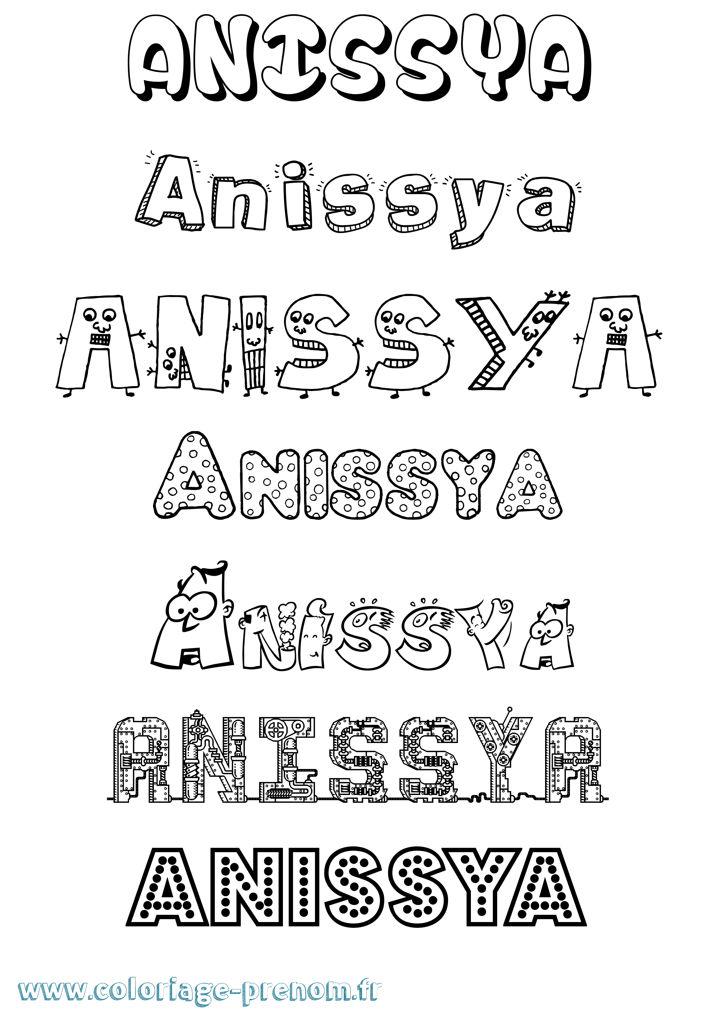 Coloriage Anissya Fun Coloriage prénom Anissya Fun