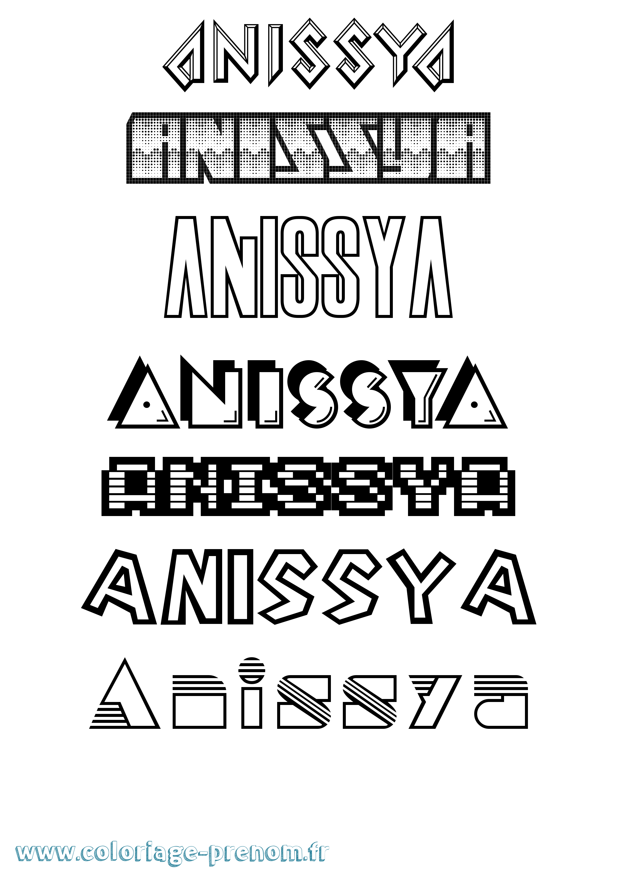 Coloriage Anissya Jeux Vidéos Coloriage prénom Anissya Jeux Vidéos
