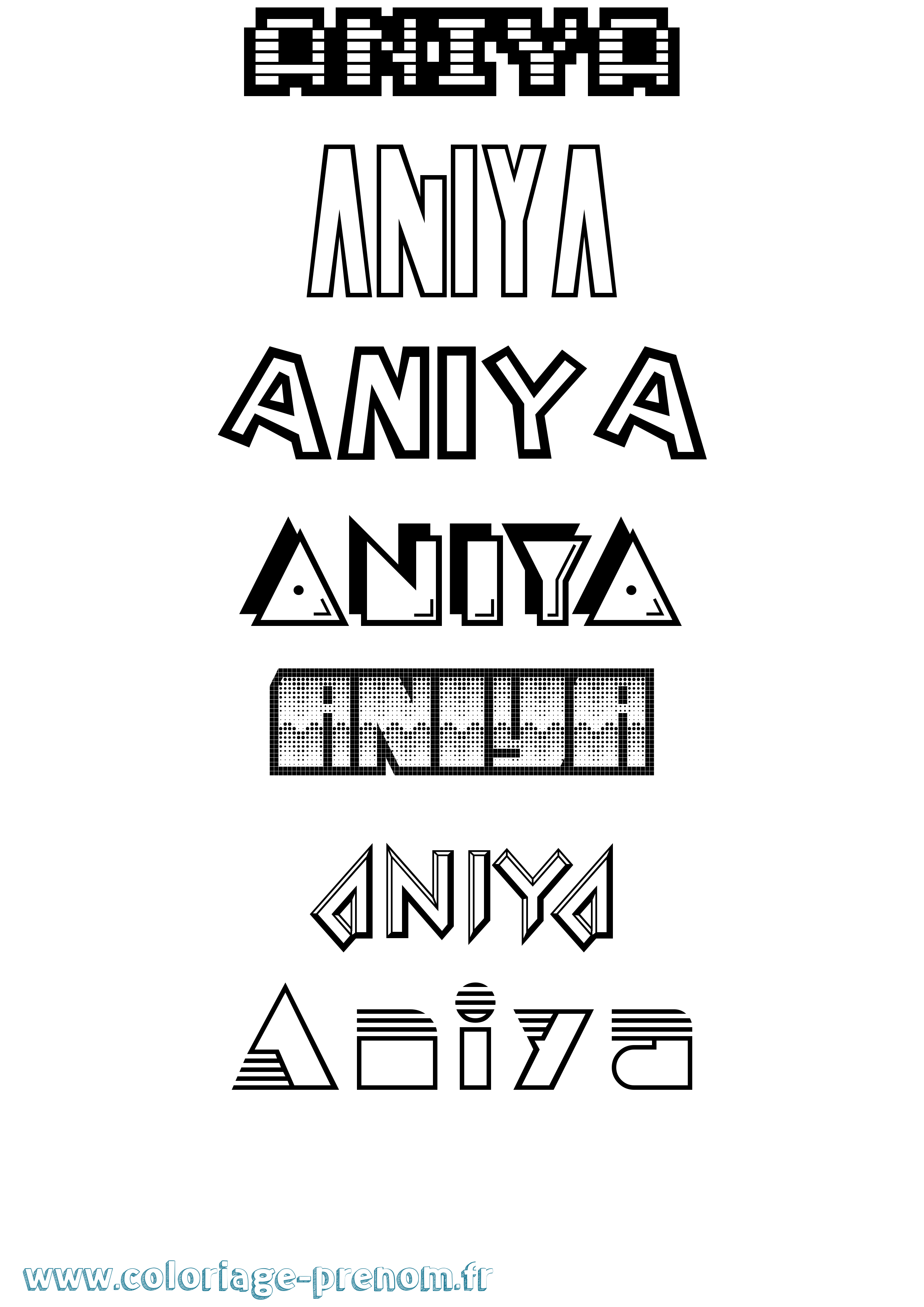 Coloriage Aniya Jeux Vidéos Coloriage prénom Aniya Jeux Vidéos