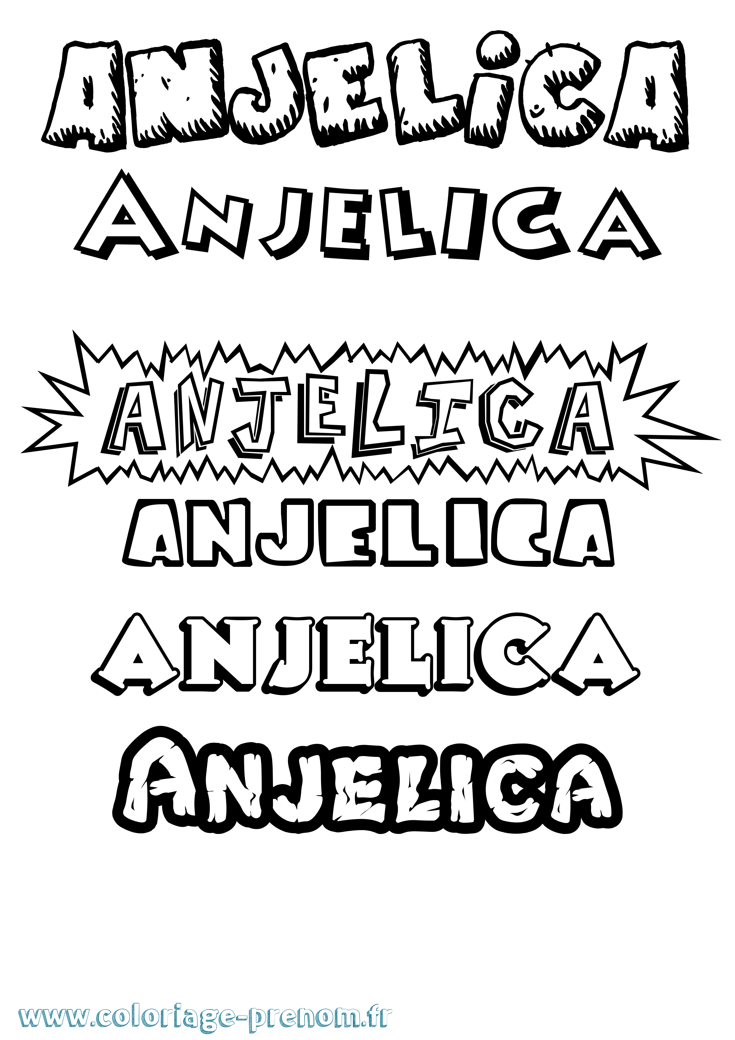 Coloriage Anjelica Dessin Animé Coloriage prénom Anjelica Dessin Animé