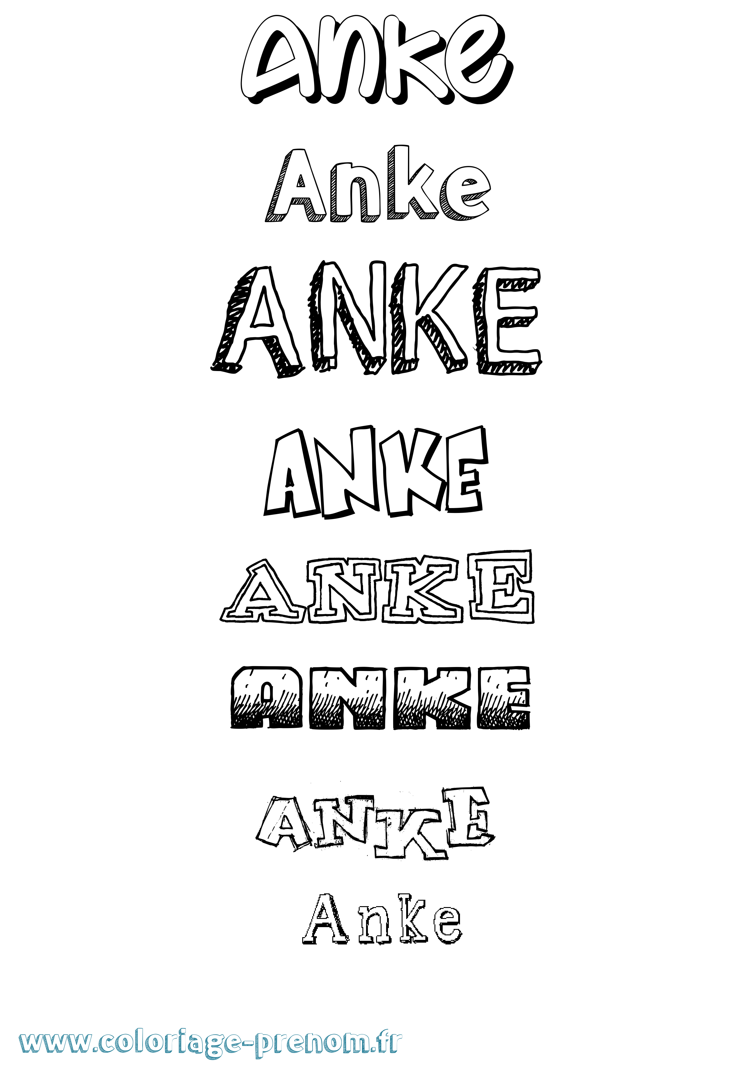 Coloriage Anke Dessiné Coloriage prénom Anke Dessiné