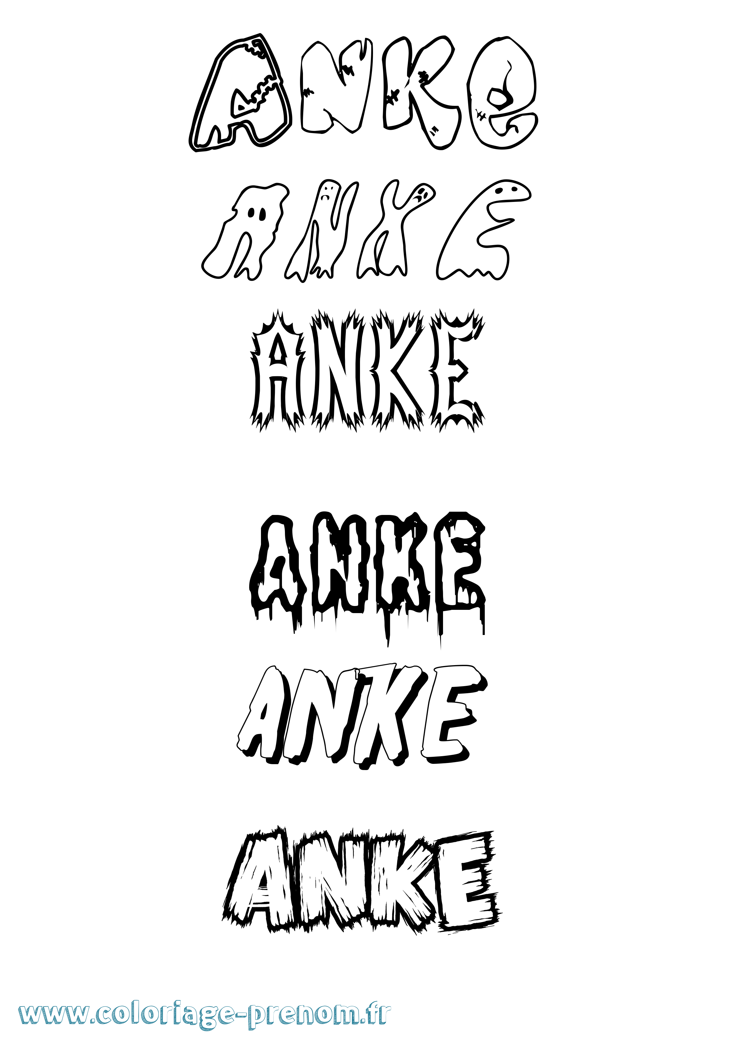 Coloriage Anke Frisson Coloriage prénom Anke Frisson