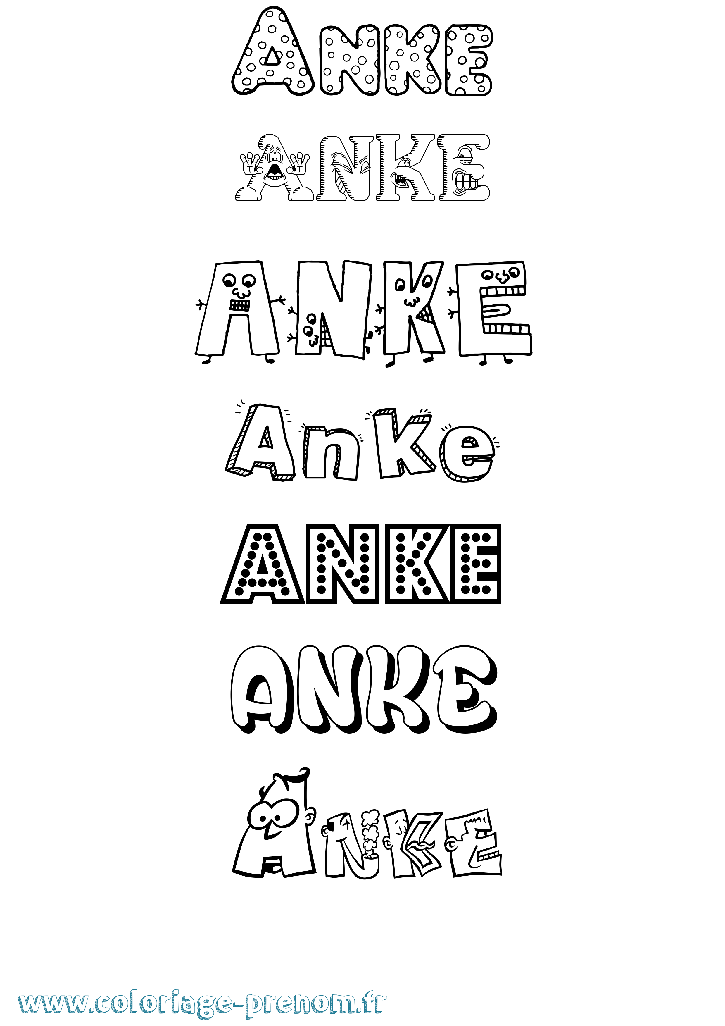 Coloriage Anke Fun Coloriage prénom Anke Fun