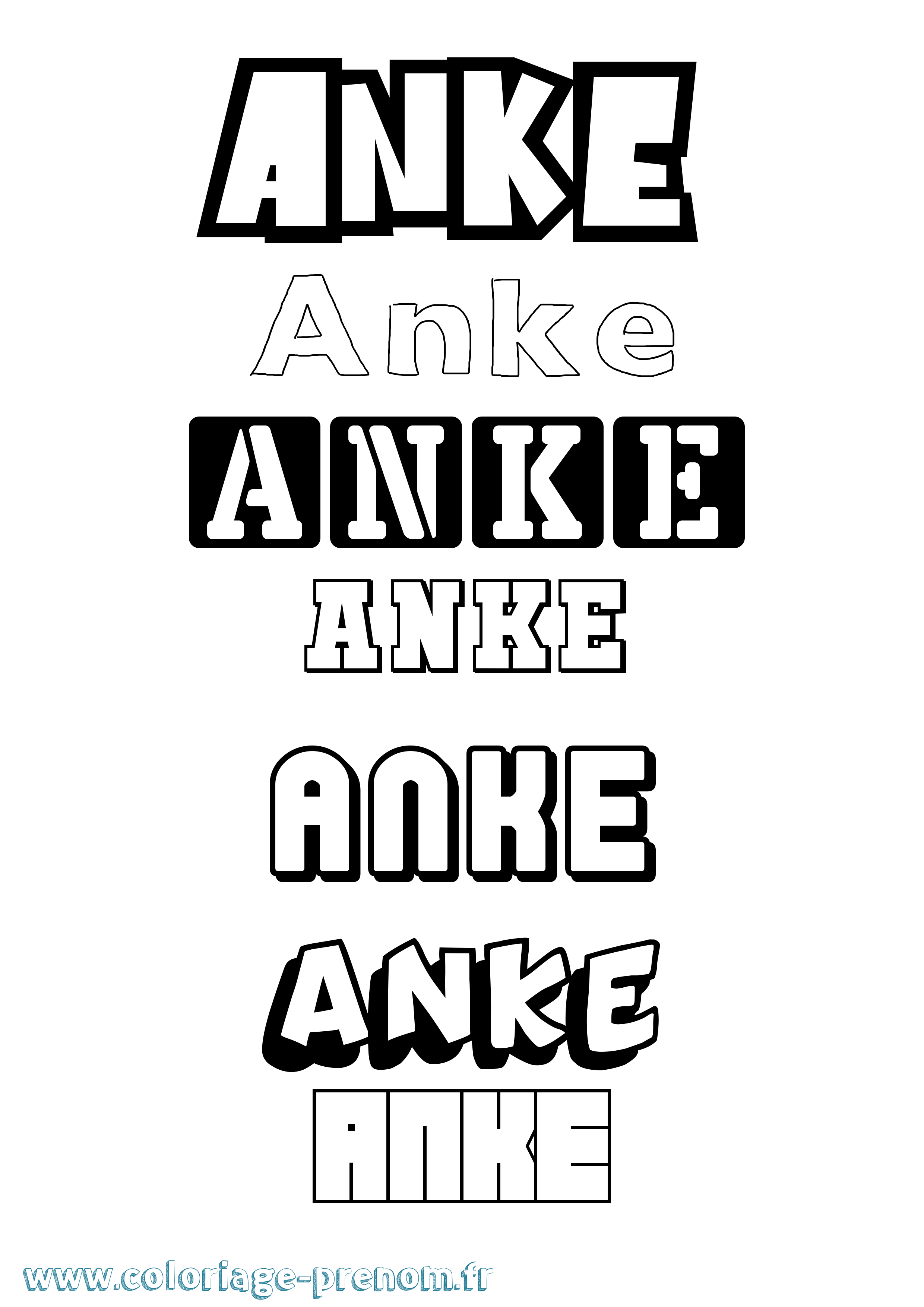 Coloriage Anke Simple Coloriage prénom Anke Simple