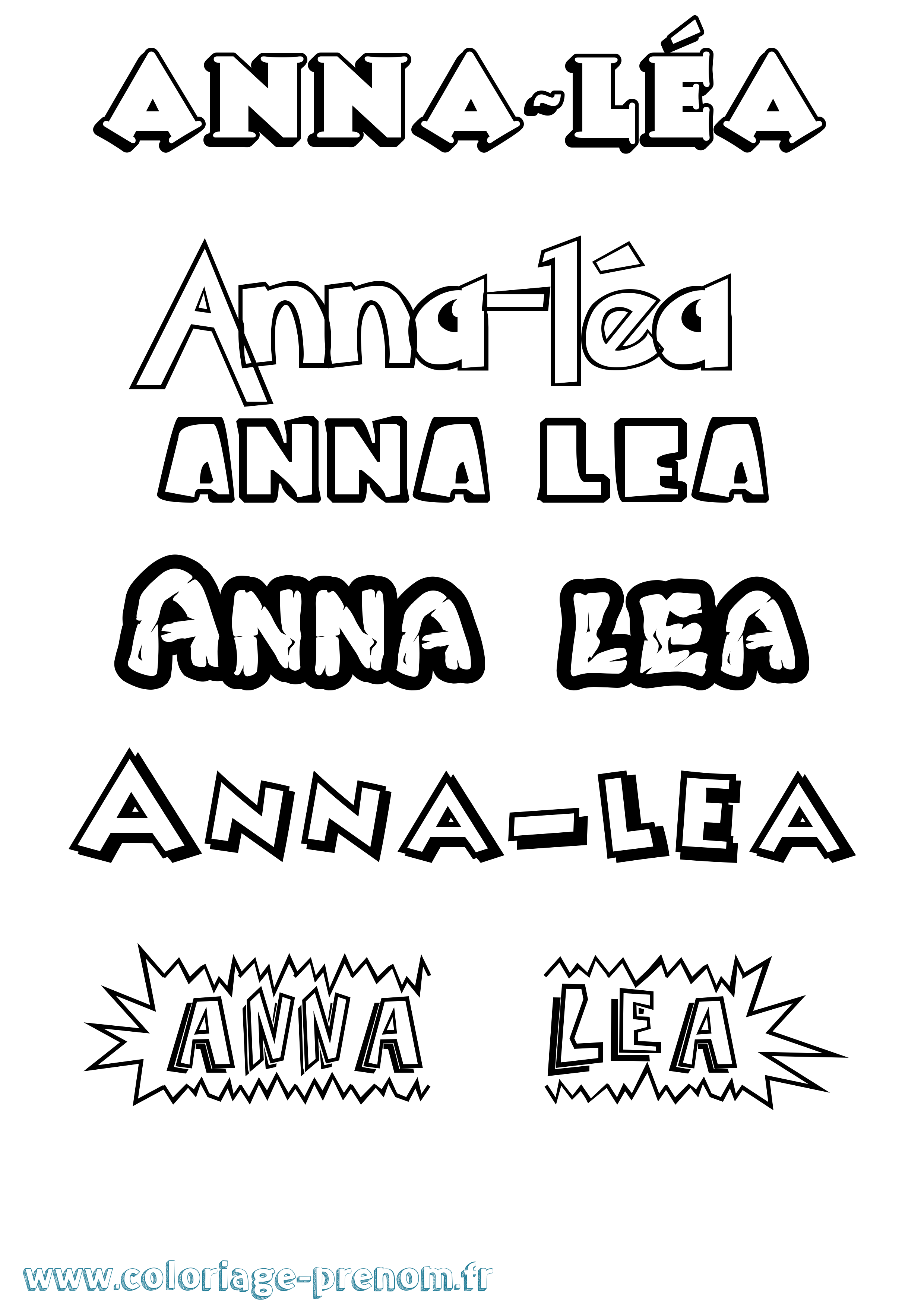Coloriage Anna-Léa Dessin Animé Coloriage prénom Anna-Léa Dessin Animé