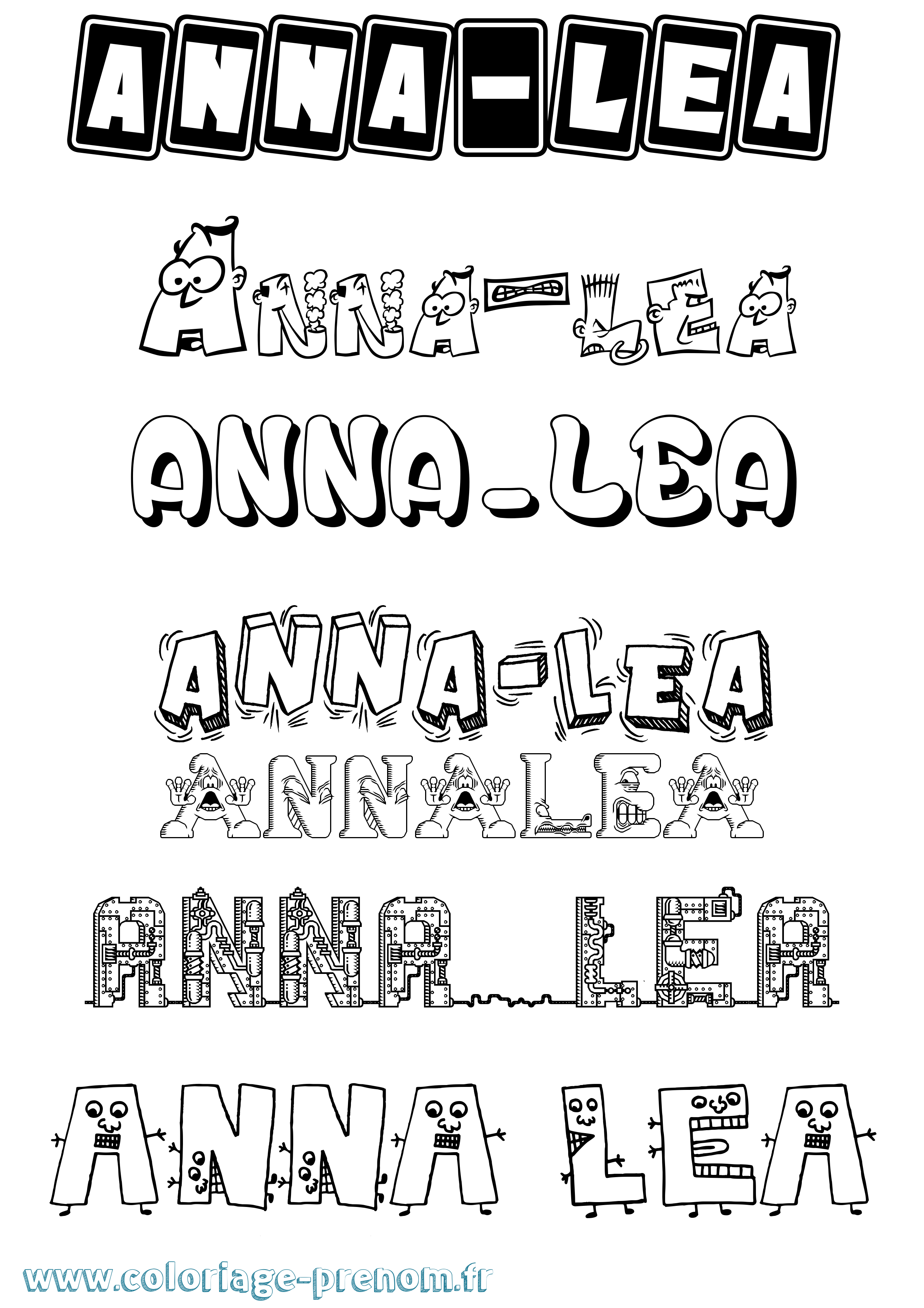 Coloriage Anna-Léa Fun Coloriage prénom Anna-Léa Fun