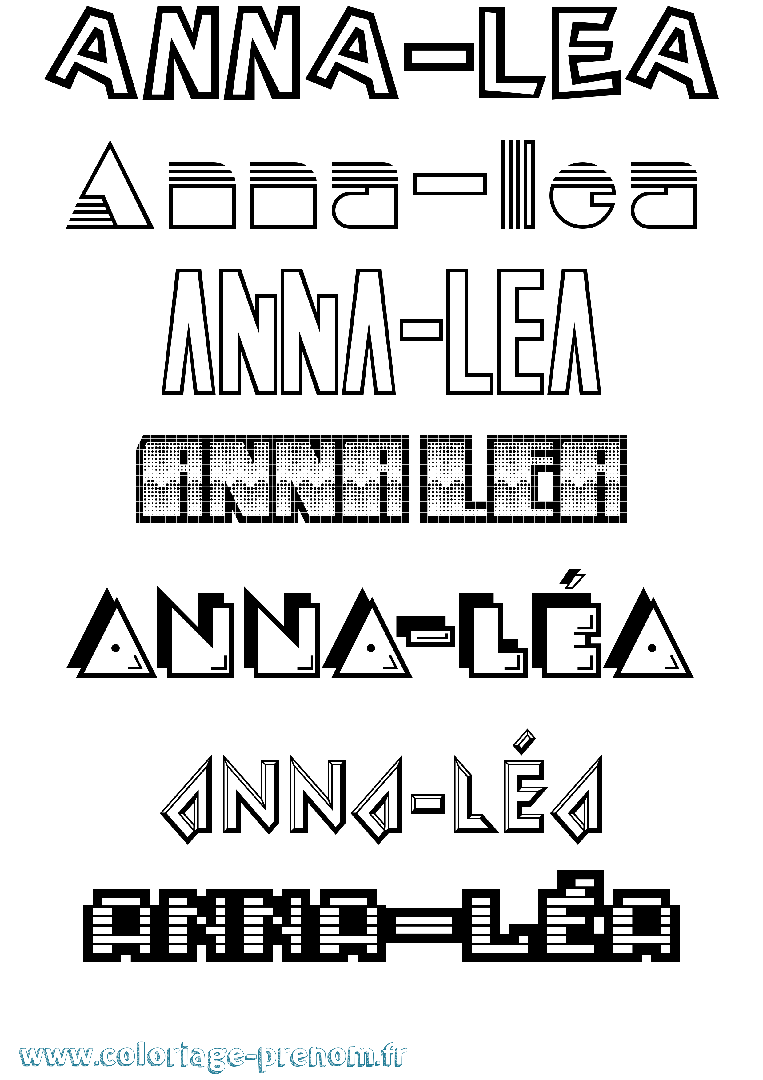 Coloriage Anna-Léa Jeux Vidéos Coloriage prénom Anna-Léa Jeux Vidéos