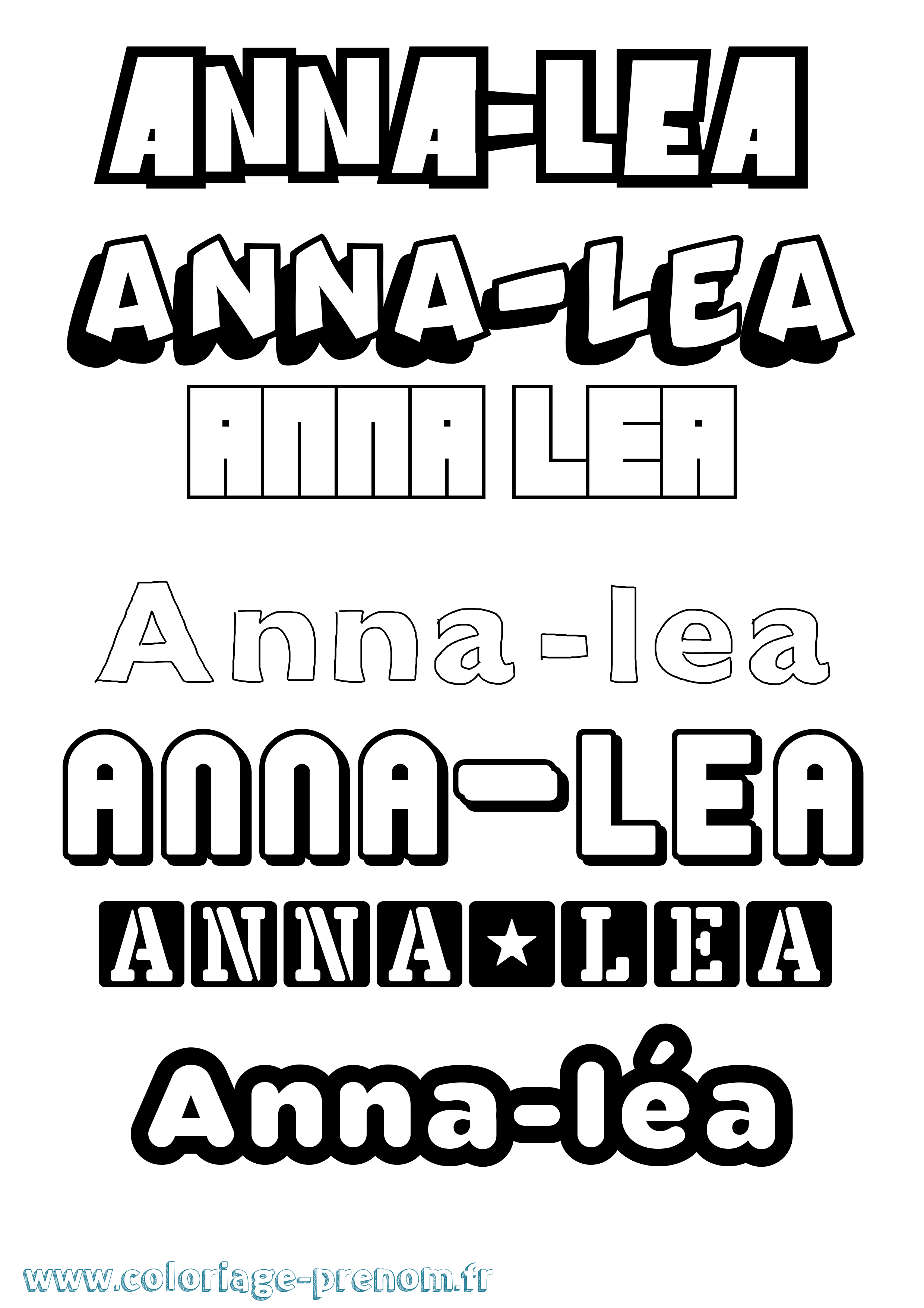 Coloriage Anna-Léa Simple Coloriage prénom Anna-Léa Simple