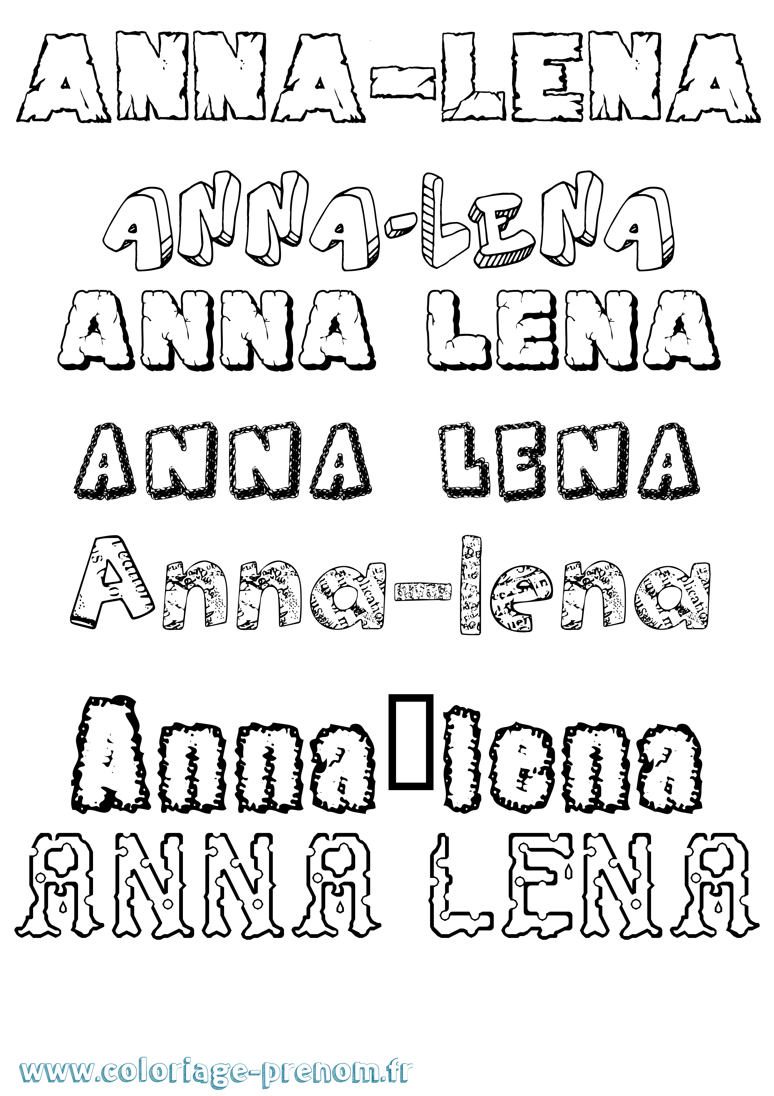 Coloriage Anna-Léna Destructuré Coloriage prénom Anna-Léna Destructuré