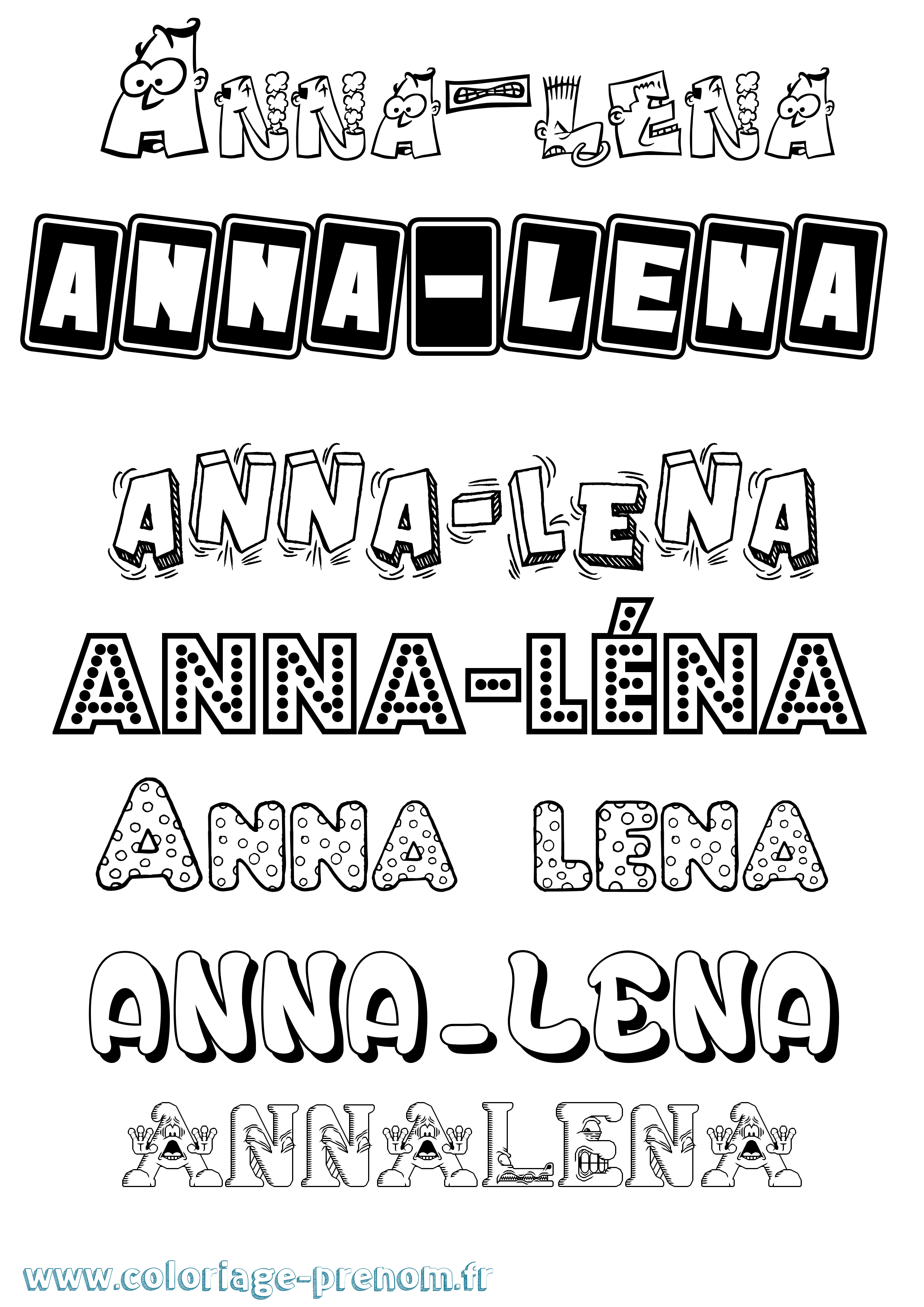 Coloriage Anna-Léna Fun Coloriage prénom Anna-Léna Fun