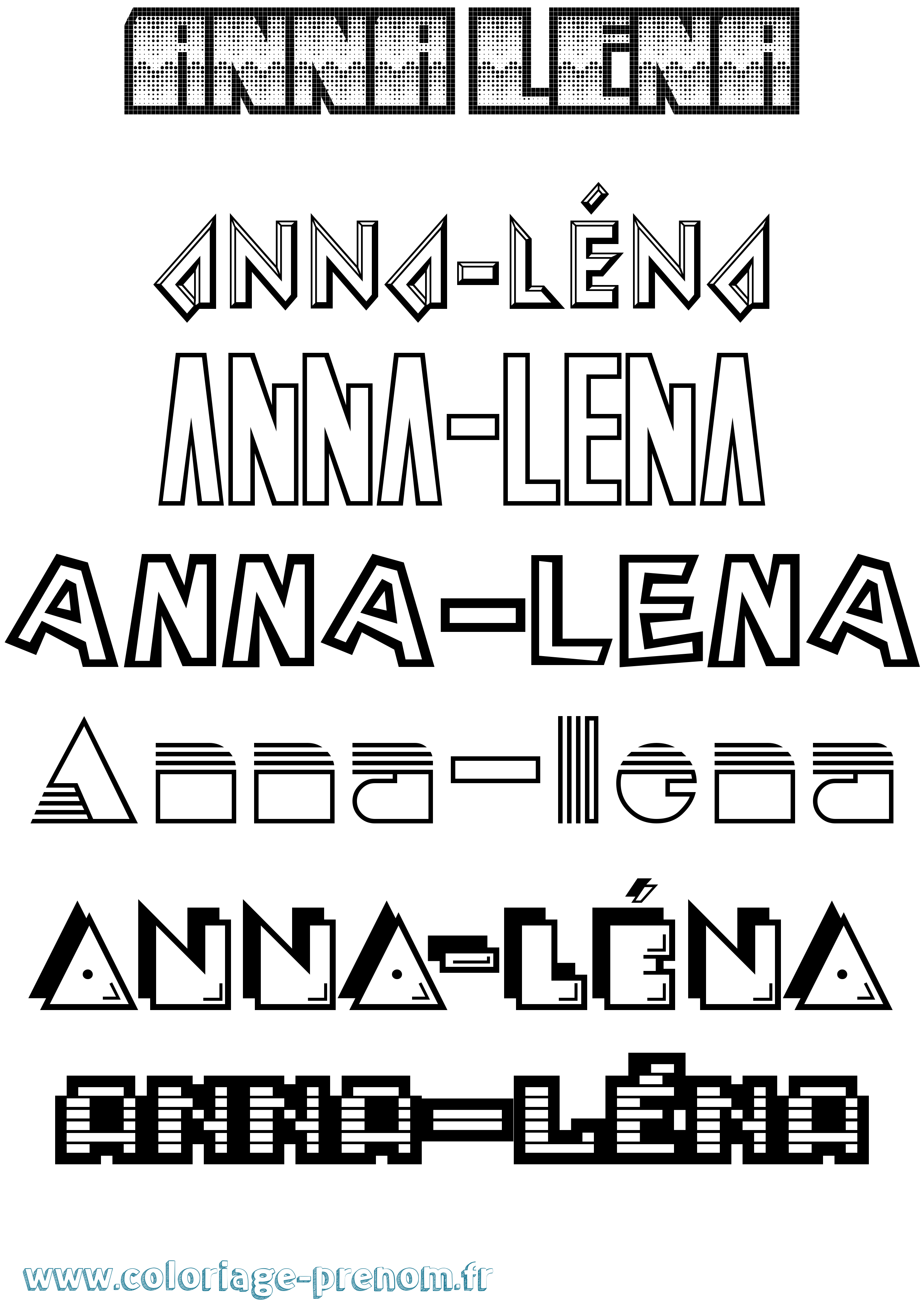 Coloriage Anna-Léna Jeux Vidéos Coloriage prénom Anna-Léna Jeux Vidéos