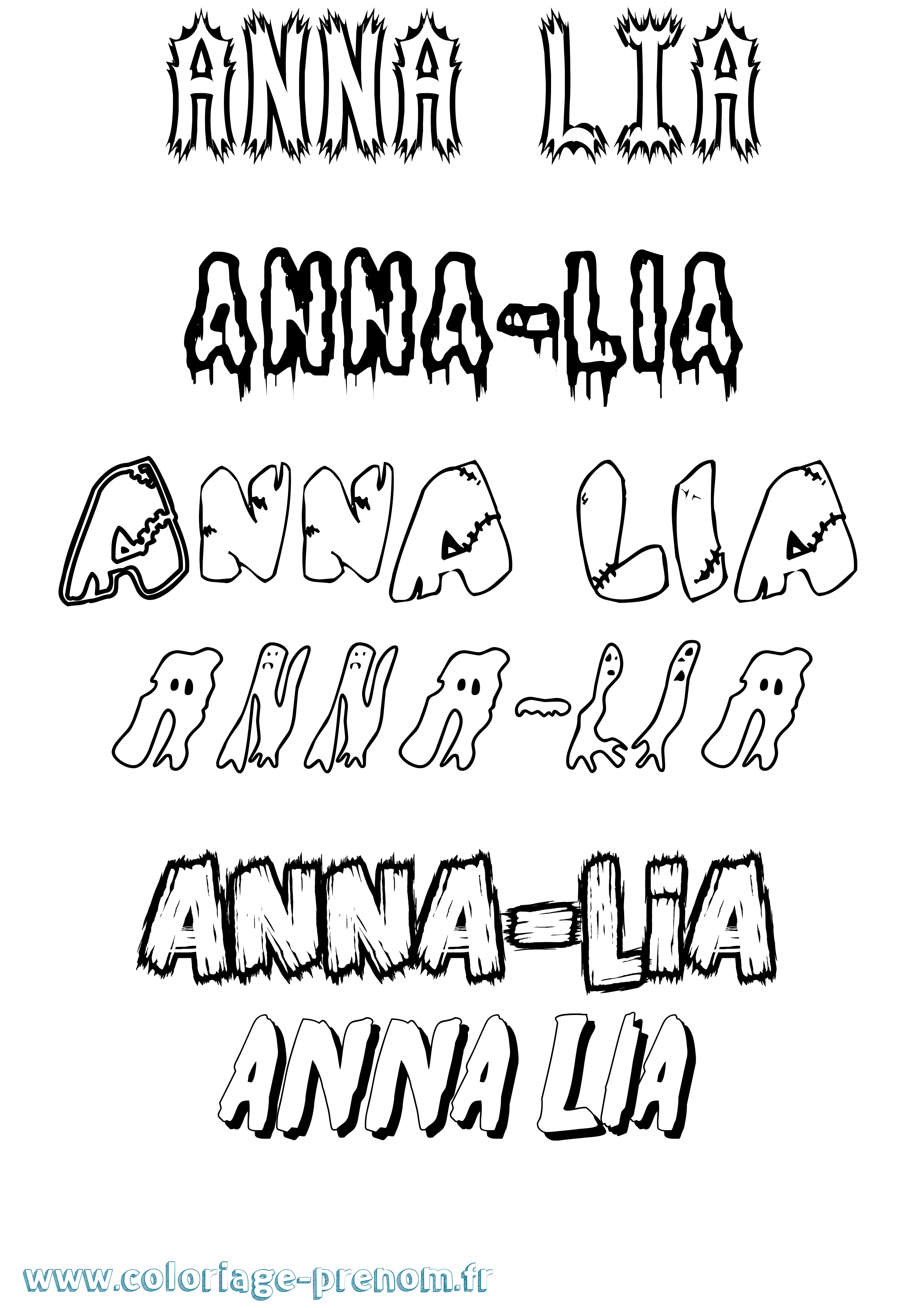 Coloriage Anna-Lia Frisson Coloriage prénom Anna-Lia Frisson