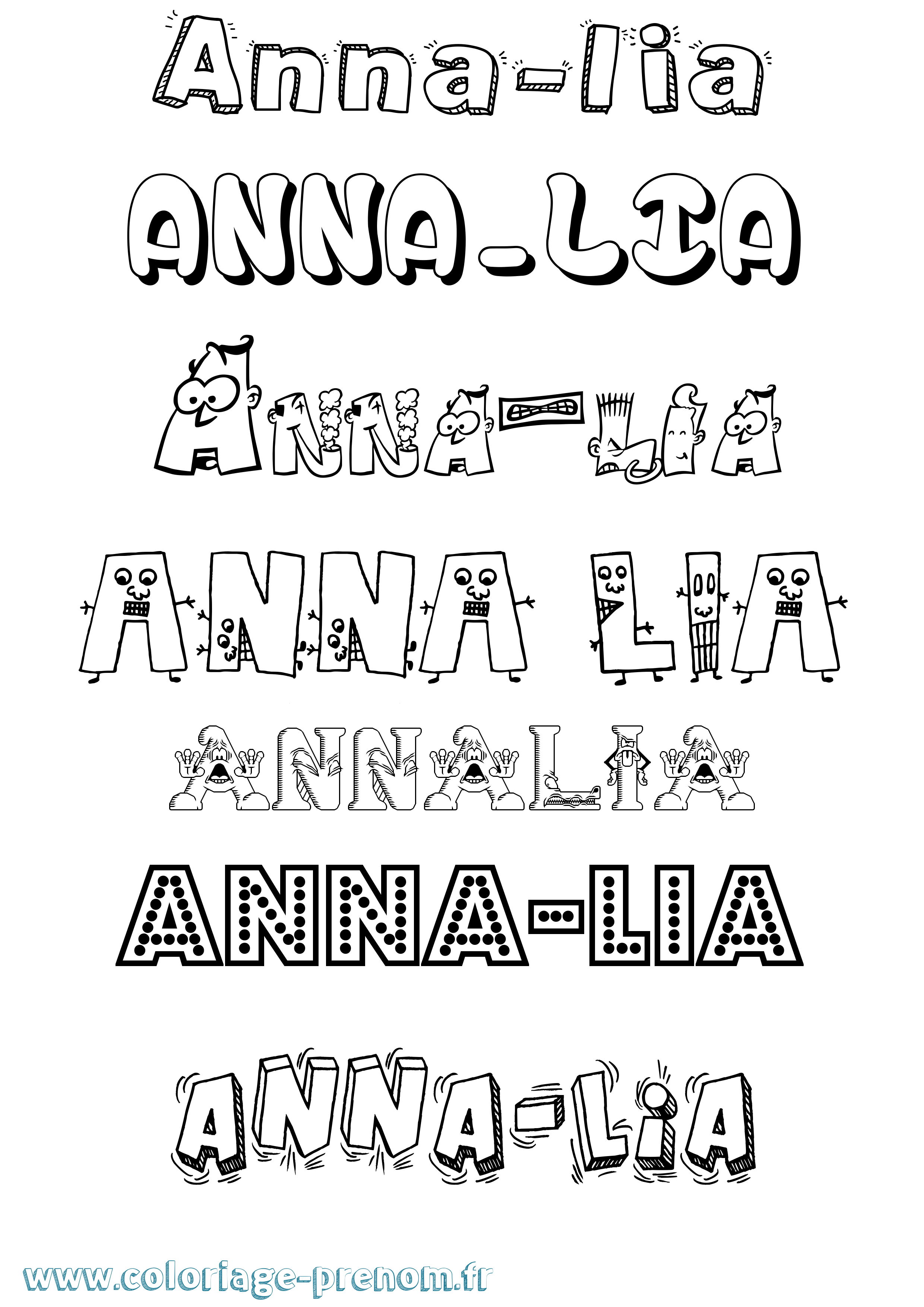 Coloriage Anna-Lia Fun Coloriage prénom Anna-Lia Fun