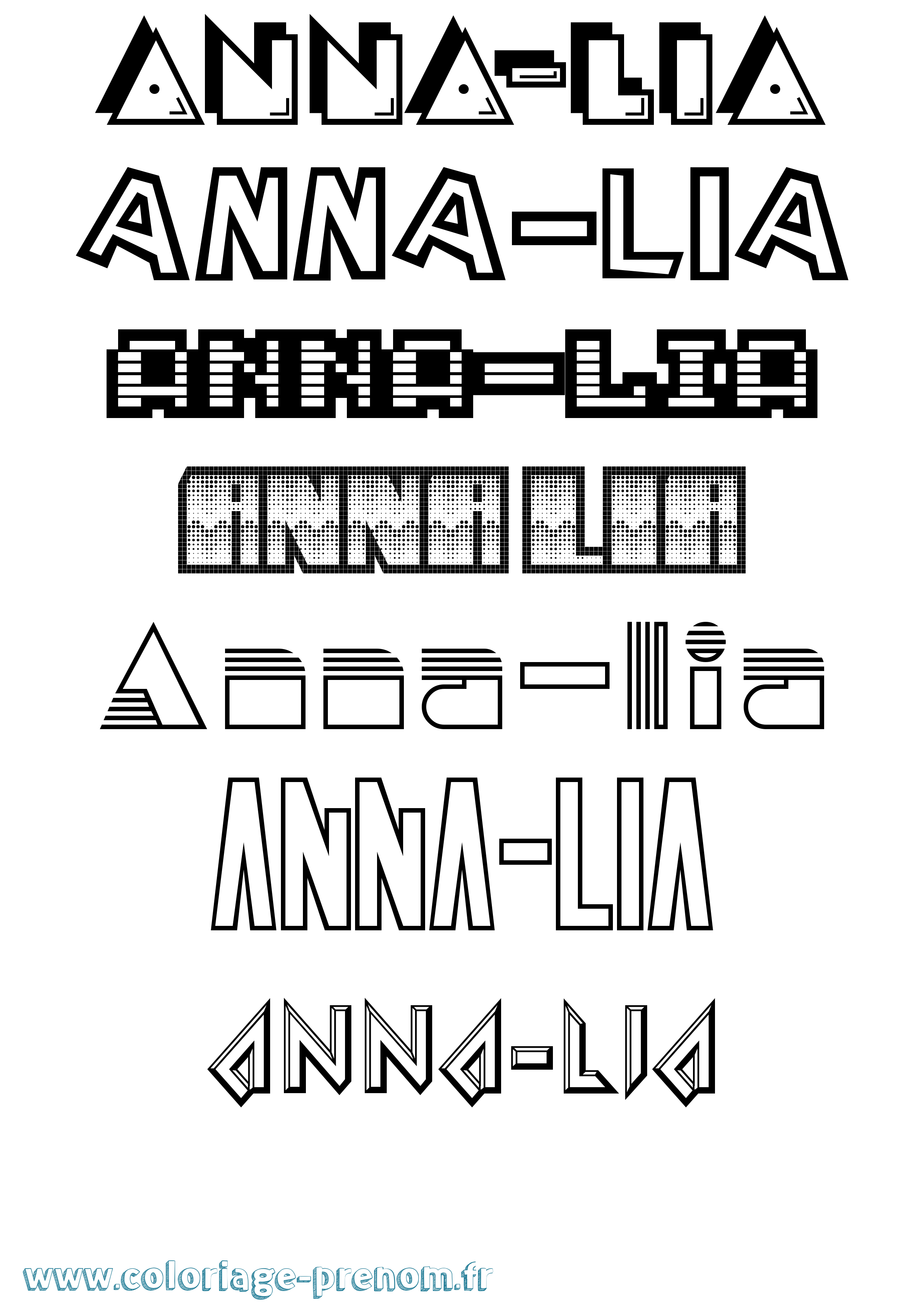 Coloriage Anna-Lia Jeux Vidéos Coloriage prénom Anna-Lia Jeux Vidéos