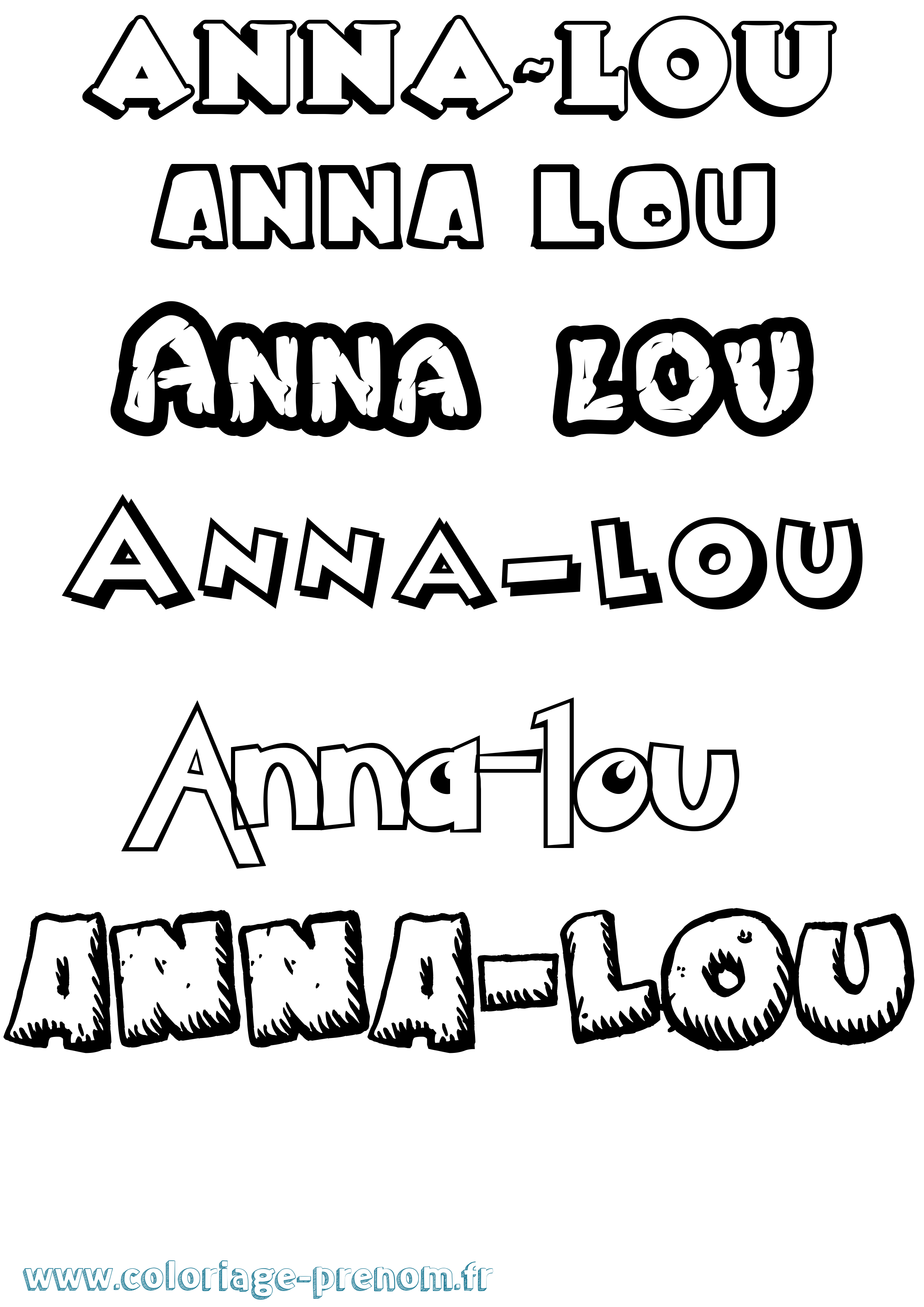 Coloriage Anna-Lou Dessin Animé Coloriage prénom Anna-Lou Dessin Animé