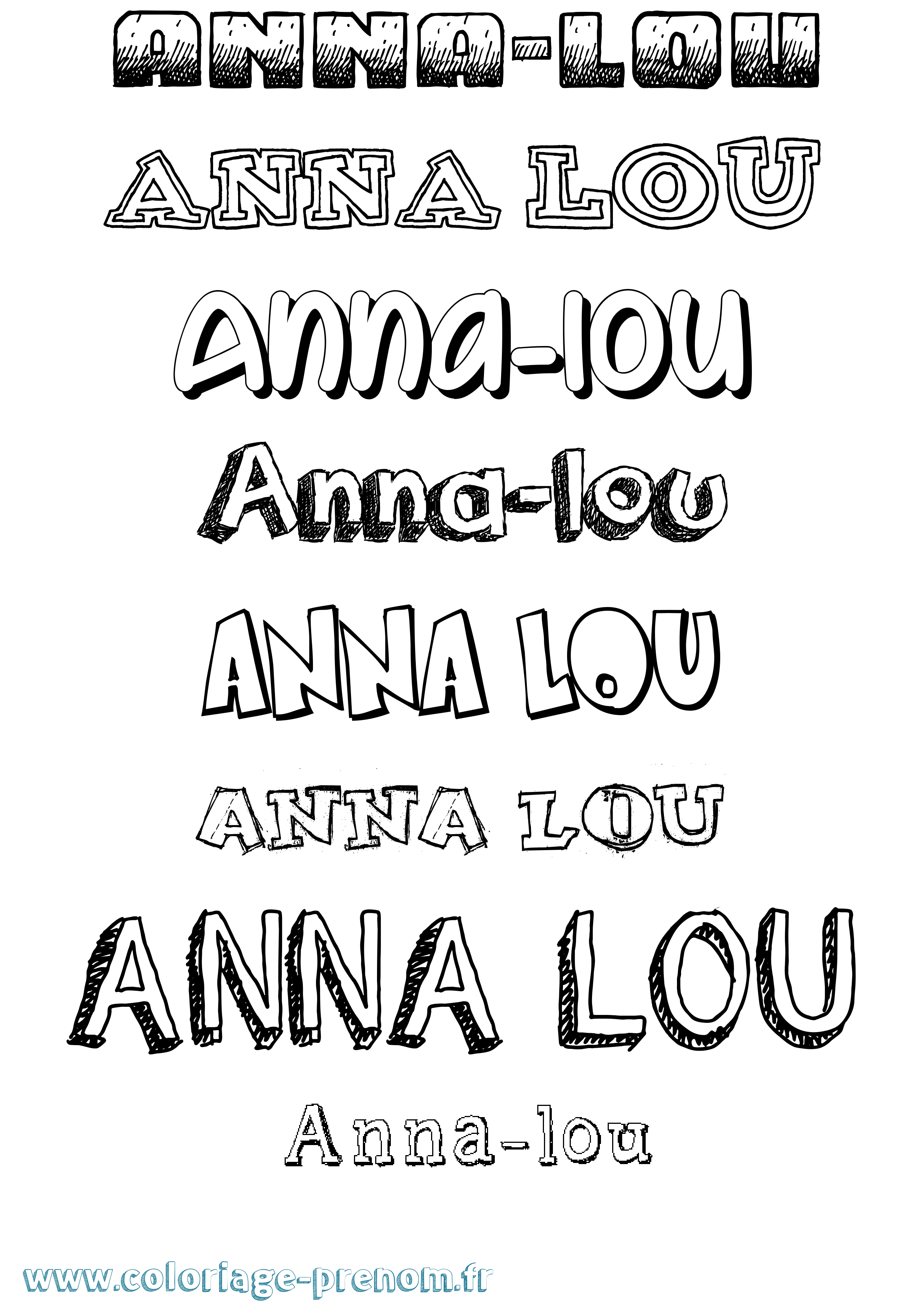 Coloriage Anna-Lou Dessiné Coloriage prénom Anna-Lou Dessiné