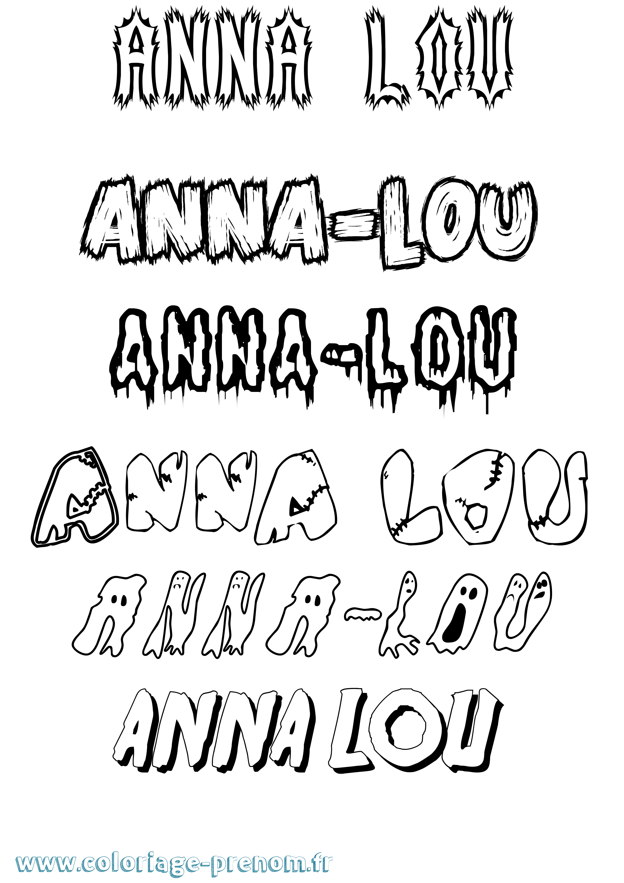 Coloriage Anna-Lou Frisson Coloriage prénom Anna-Lou Frisson