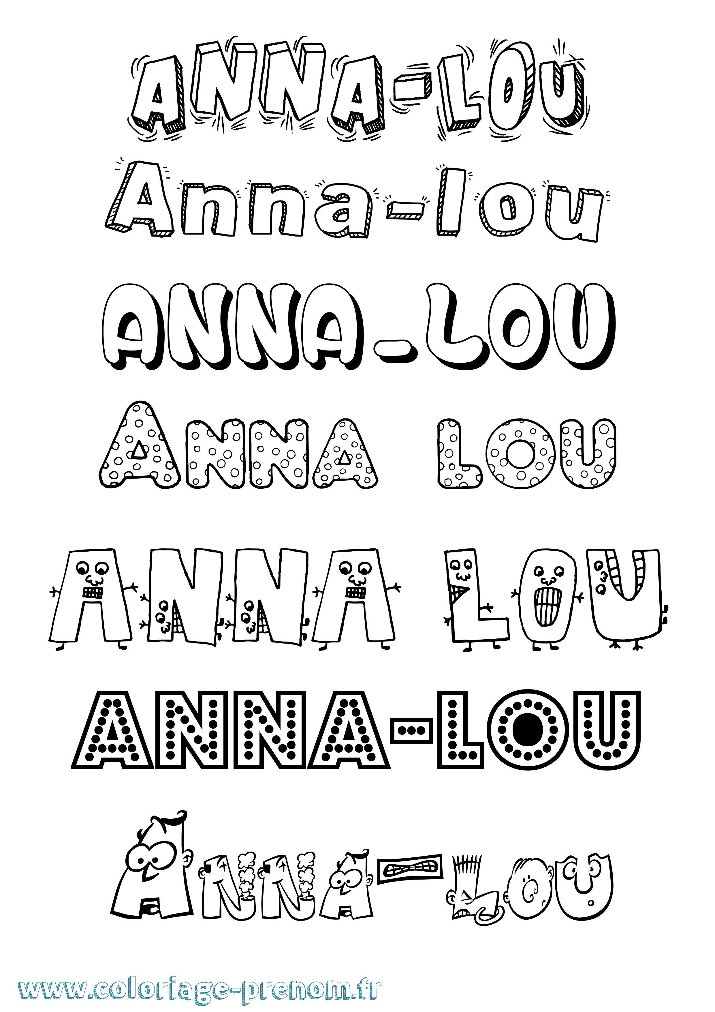 Coloriage Anna-Lou Fun Coloriage prénom Anna-Lou Fun