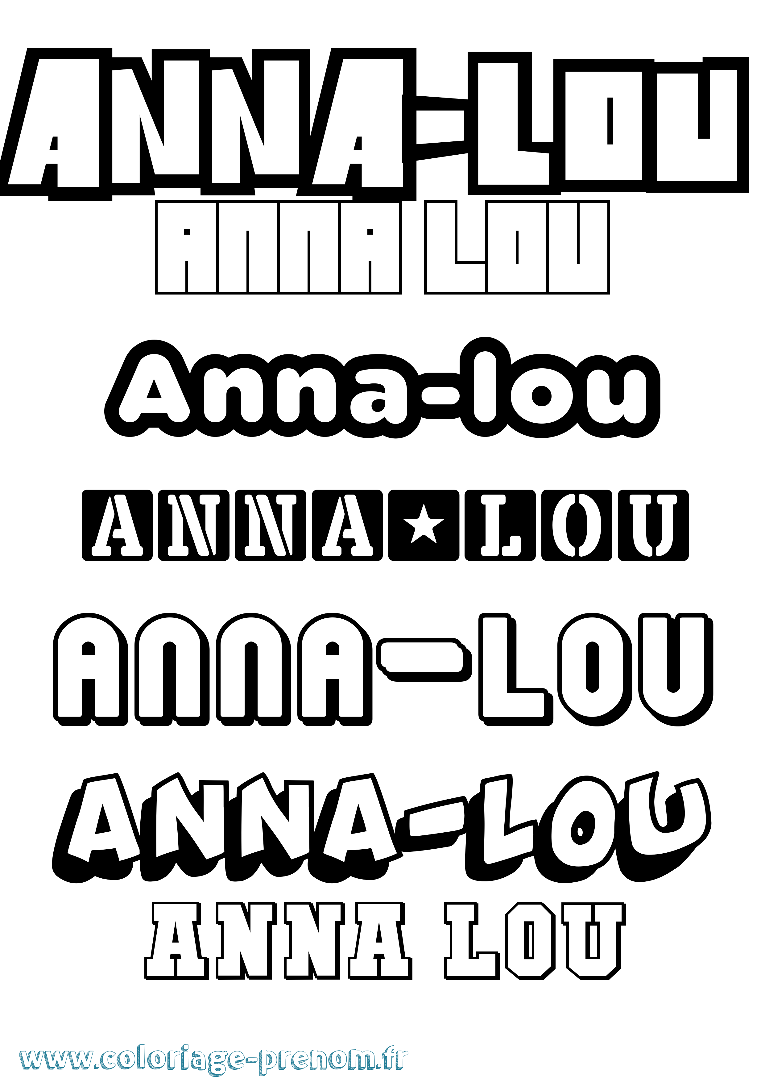 Coloriage Anna-Lou Simple Coloriage prénom Anna-Lou Simple