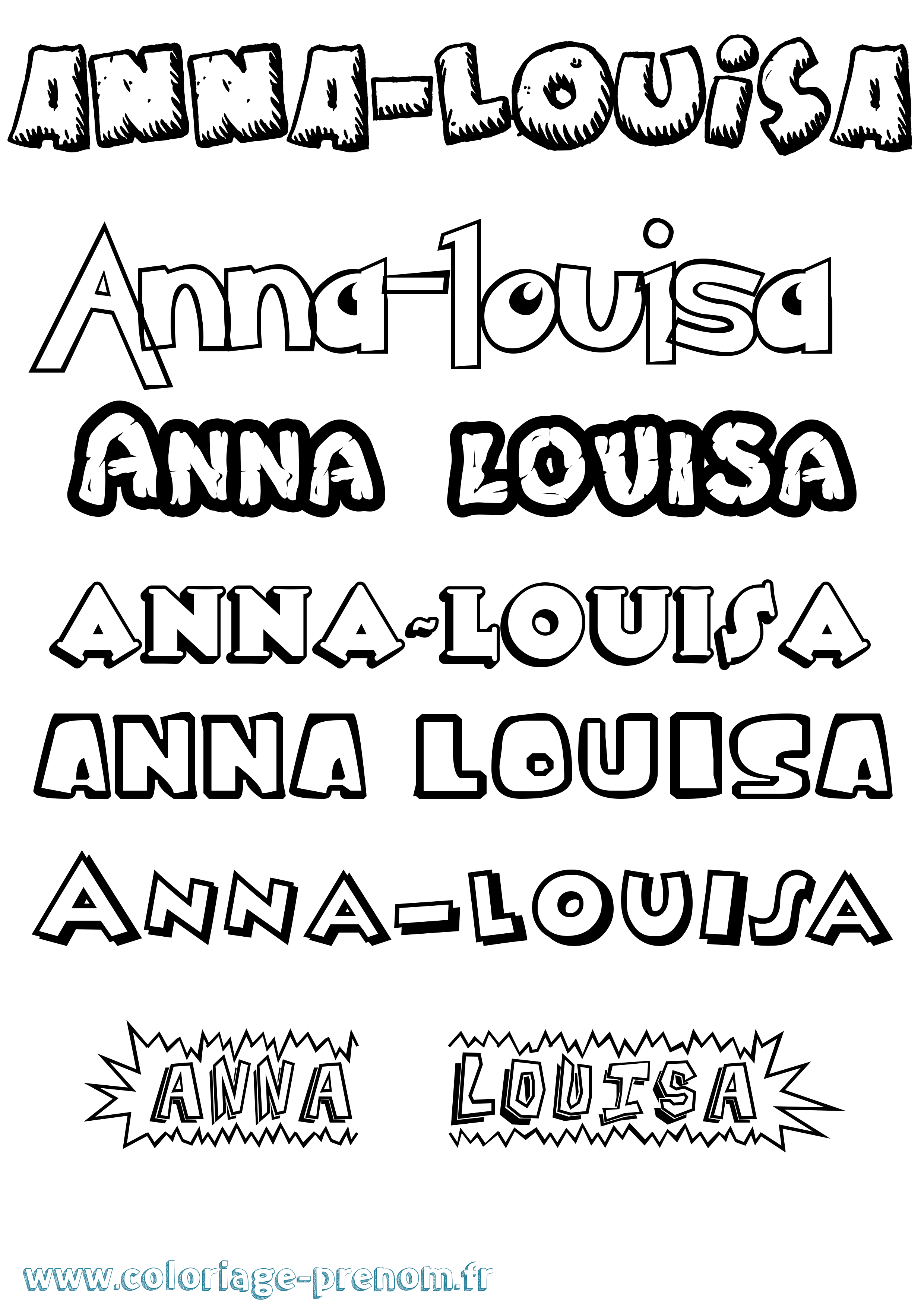 Coloriage Anna-Louisa Dessin Animé Coloriage prénom Anna-Louisa Dessin Animé