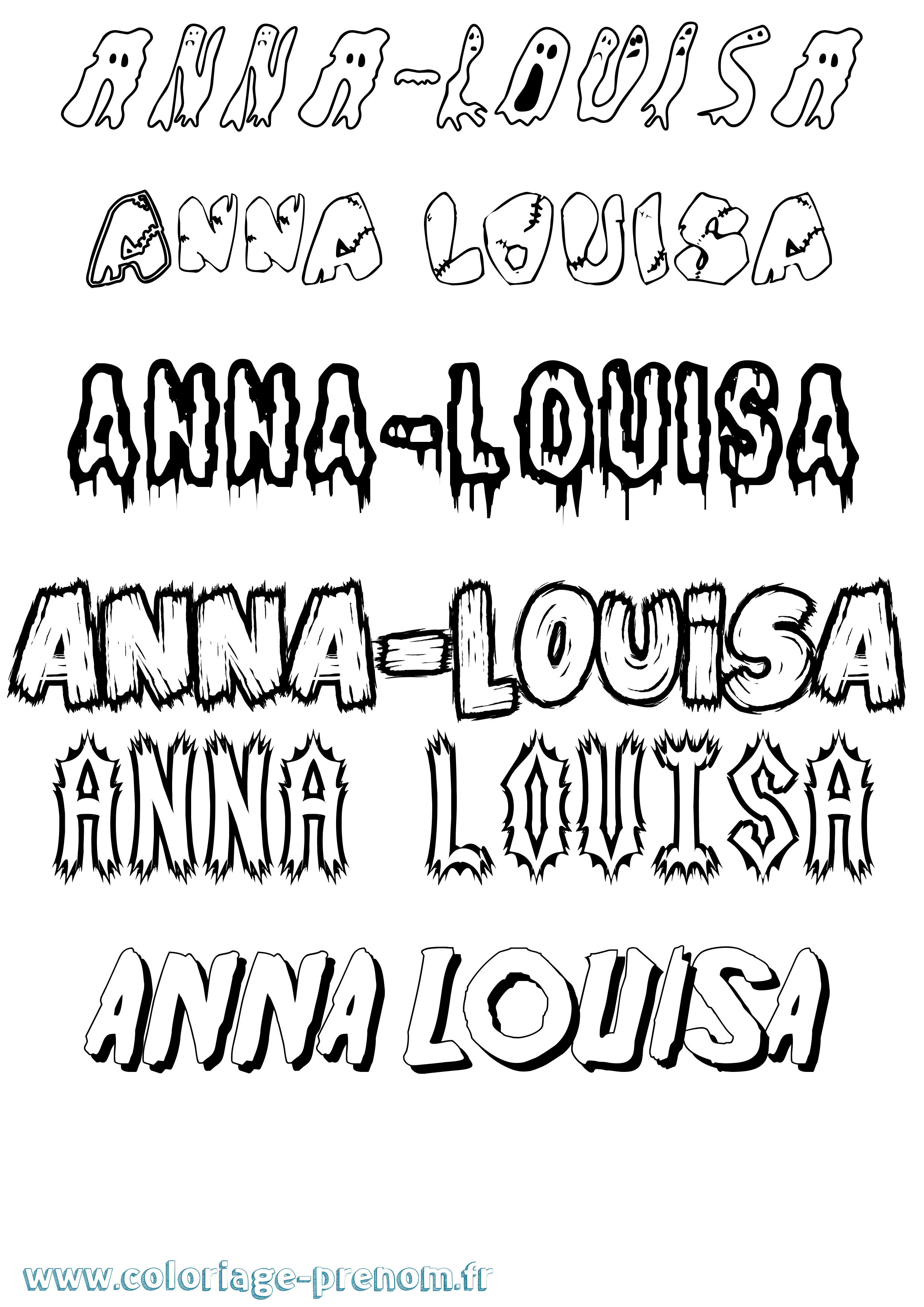 Coloriage Anna-Louisa Frisson Coloriage prénom Anna-Louisa Frisson