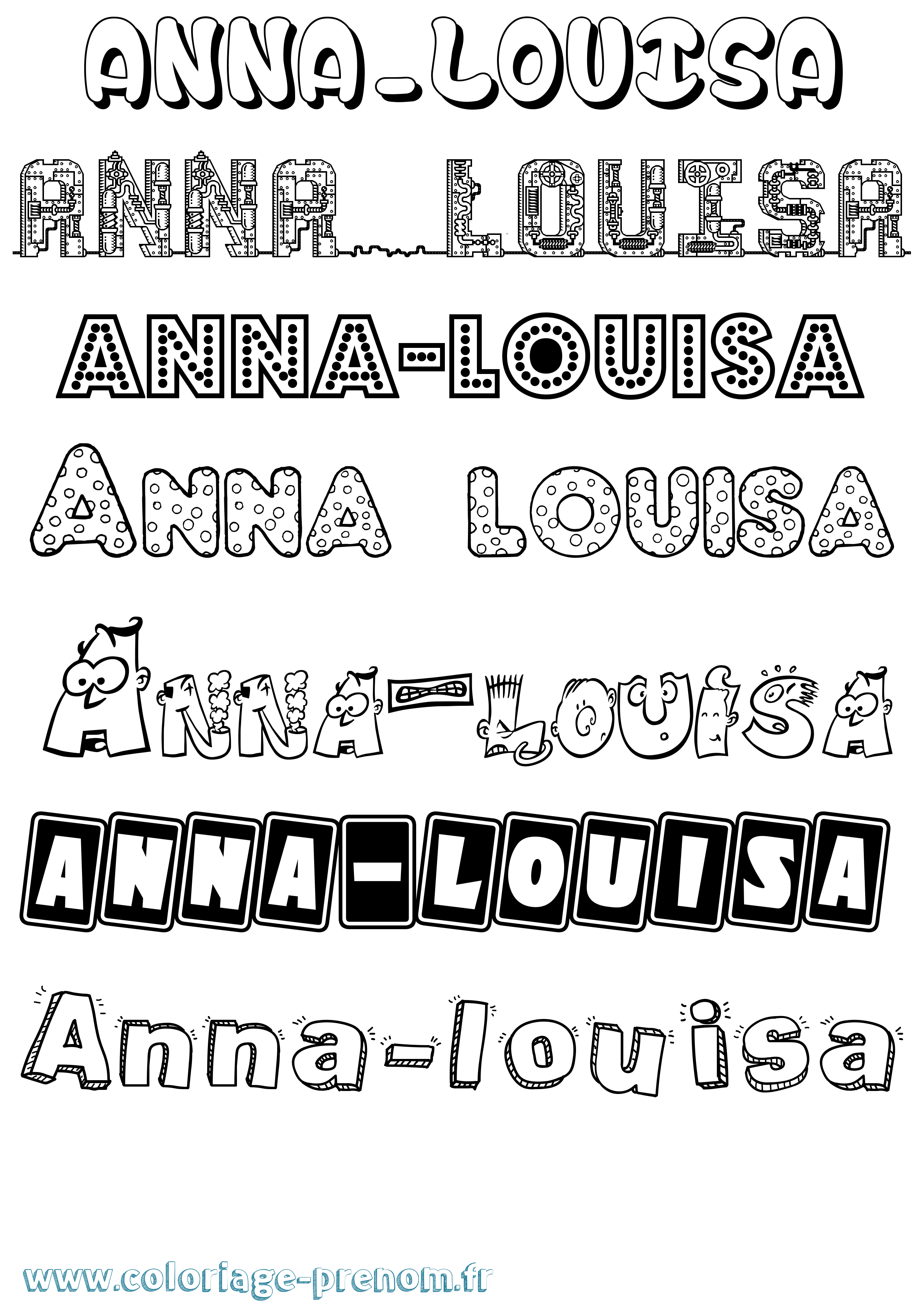 Coloriage Anna-Louisa Fun Coloriage prénom Anna-Louisa Fun