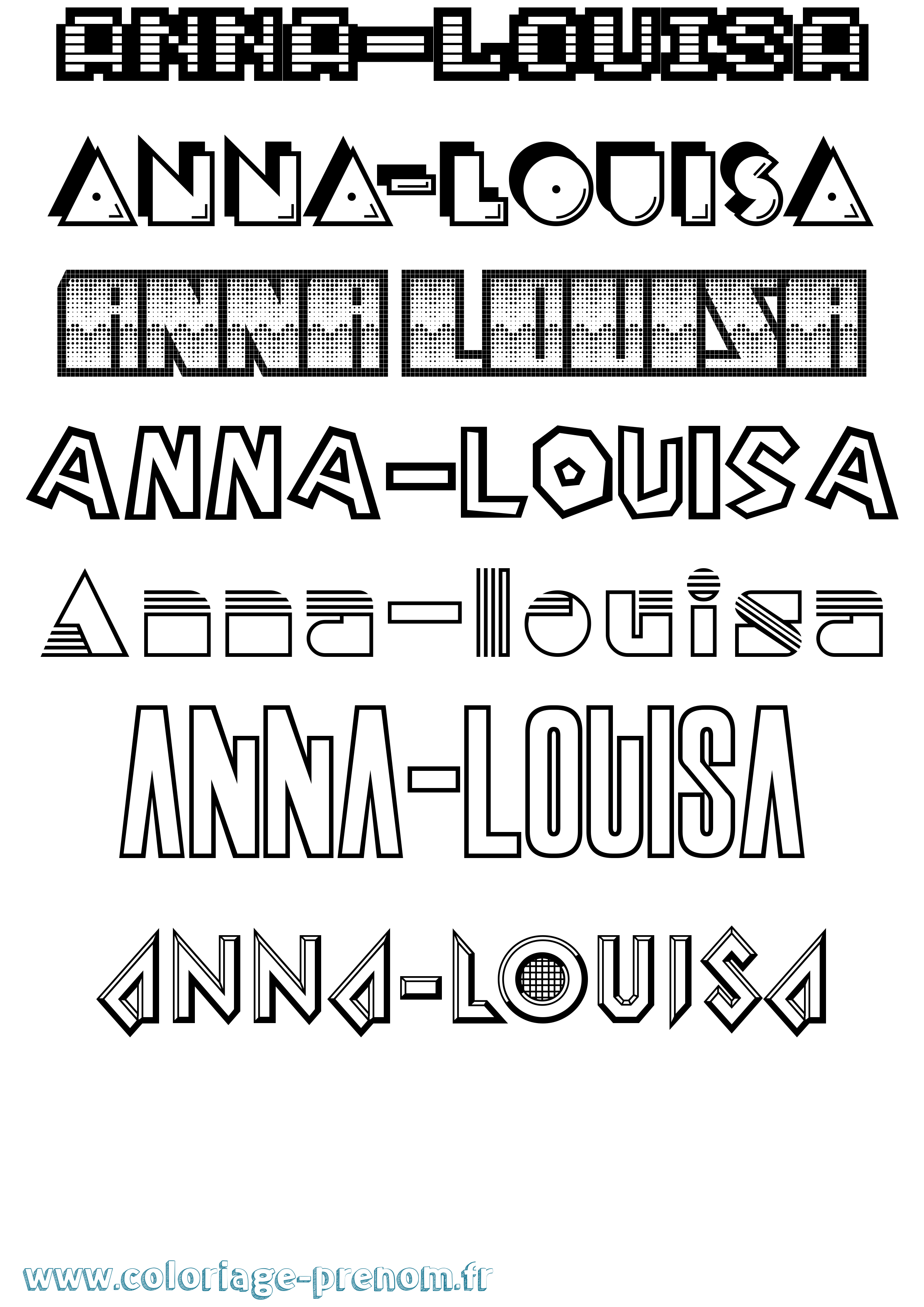 Coloriage Anna-Louisa Jeux Vidéos Coloriage prénom Anna-Louisa Jeux Vidéos
