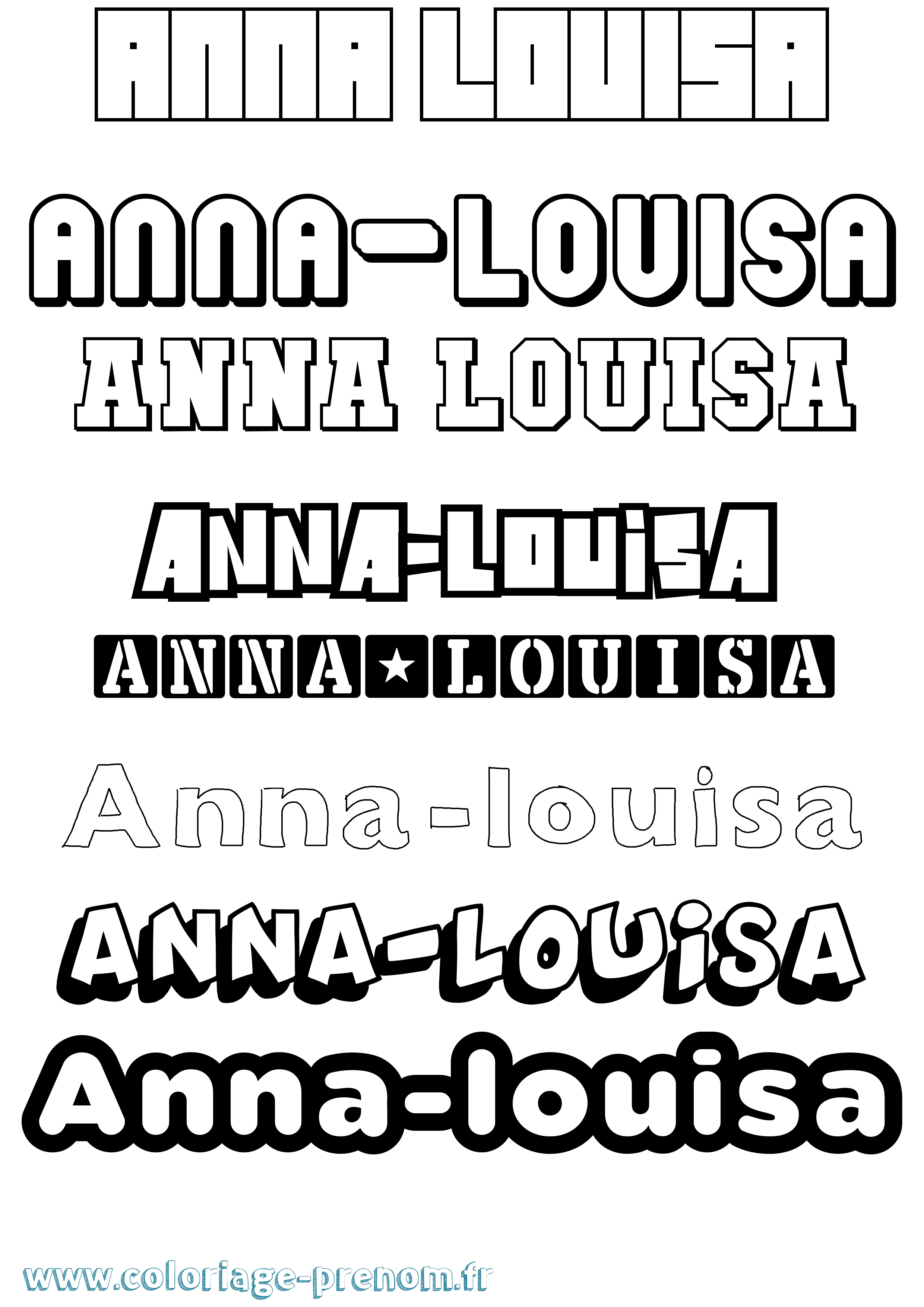 Coloriage Anna-Louisa Simple Coloriage prénom Anna-Louisa Simple