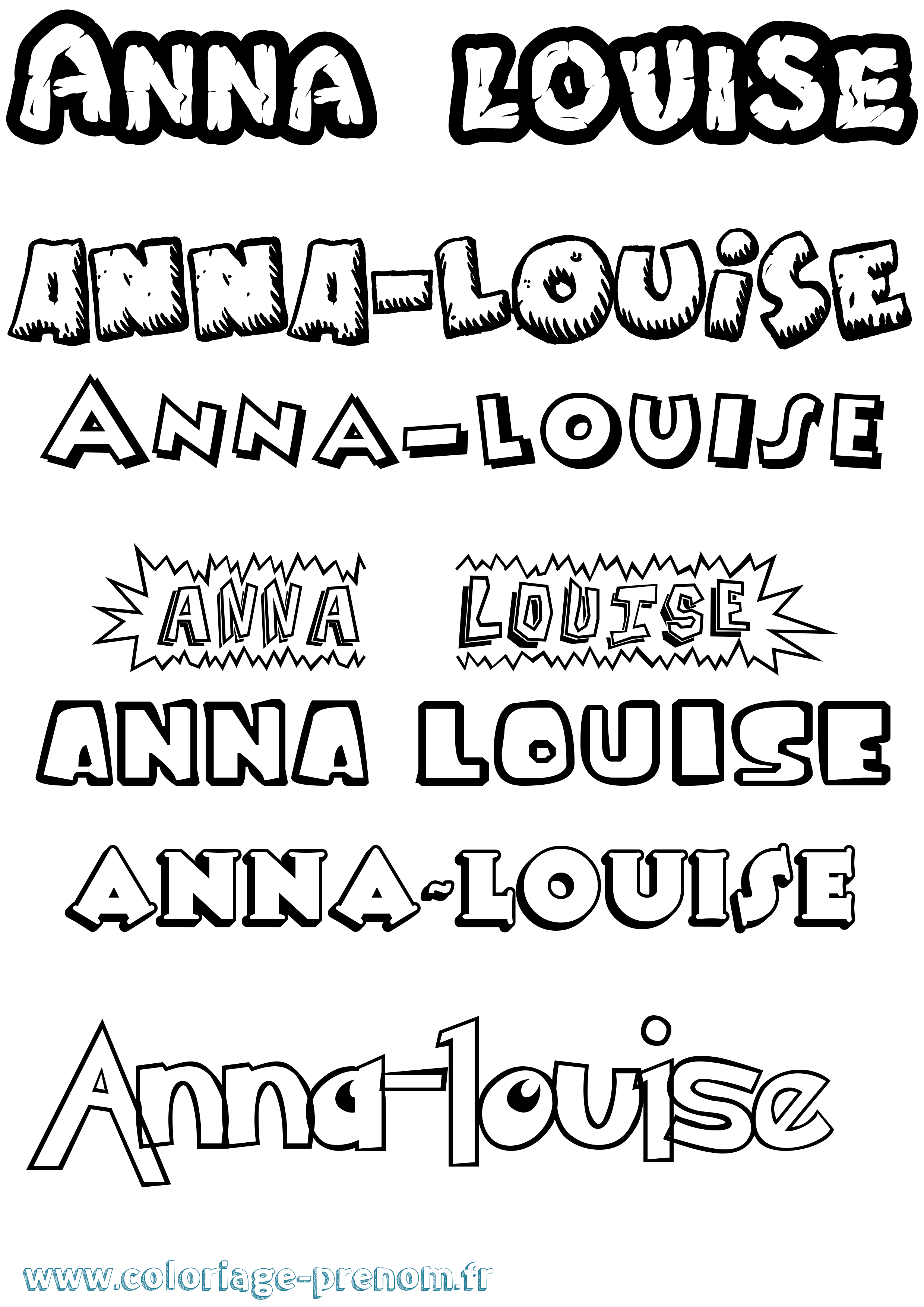 Coloriage Anna-Louise Dessin Animé Coloriage prénom Anna-Louise Dessin Animé