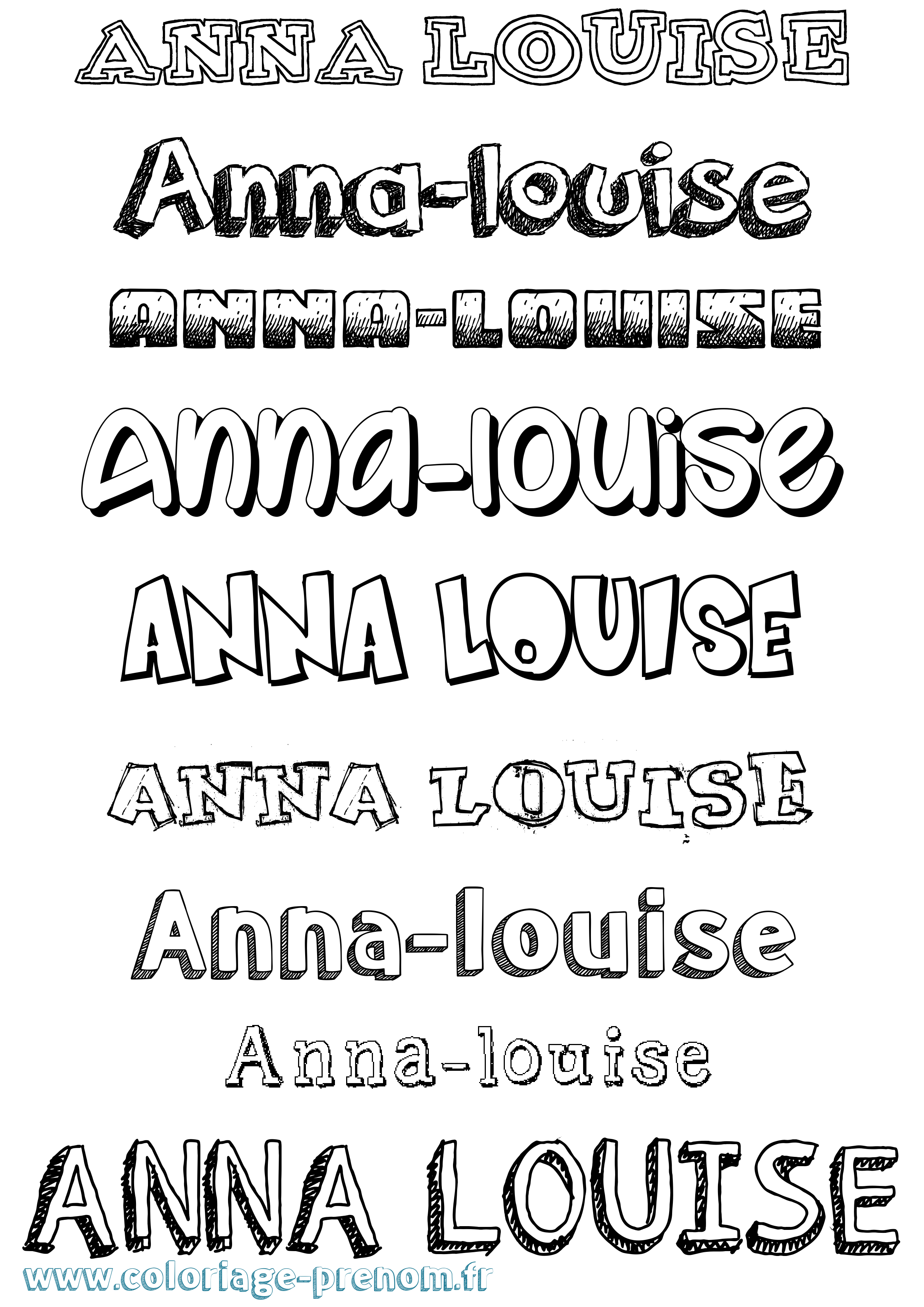 Coloriage Anna-Louise Dessiné Coloriage prénom Anna-Louise Dessiné