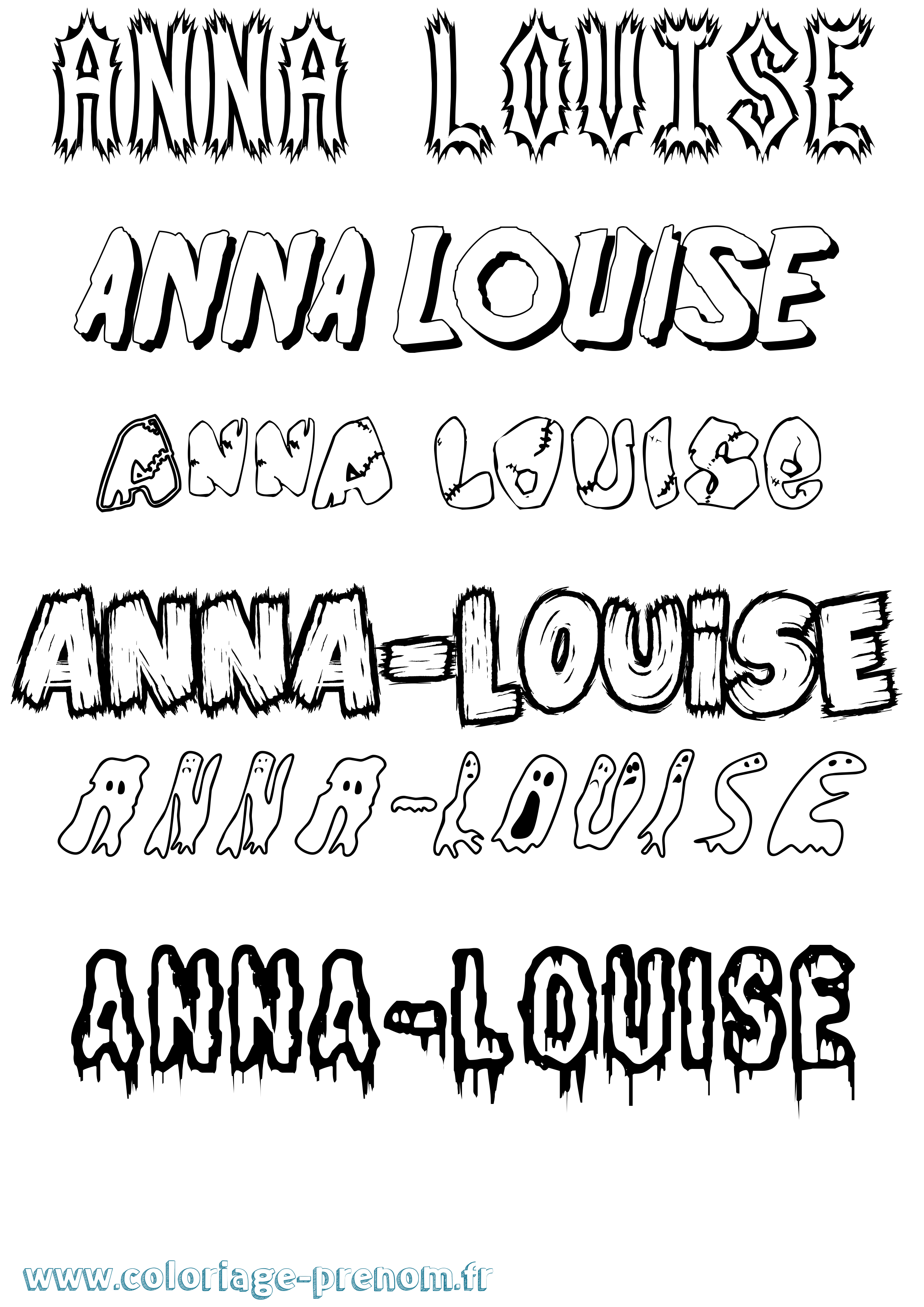 Coloriage Anna-Louise Frisson Coloriage prénom Anna-Louise Frisson