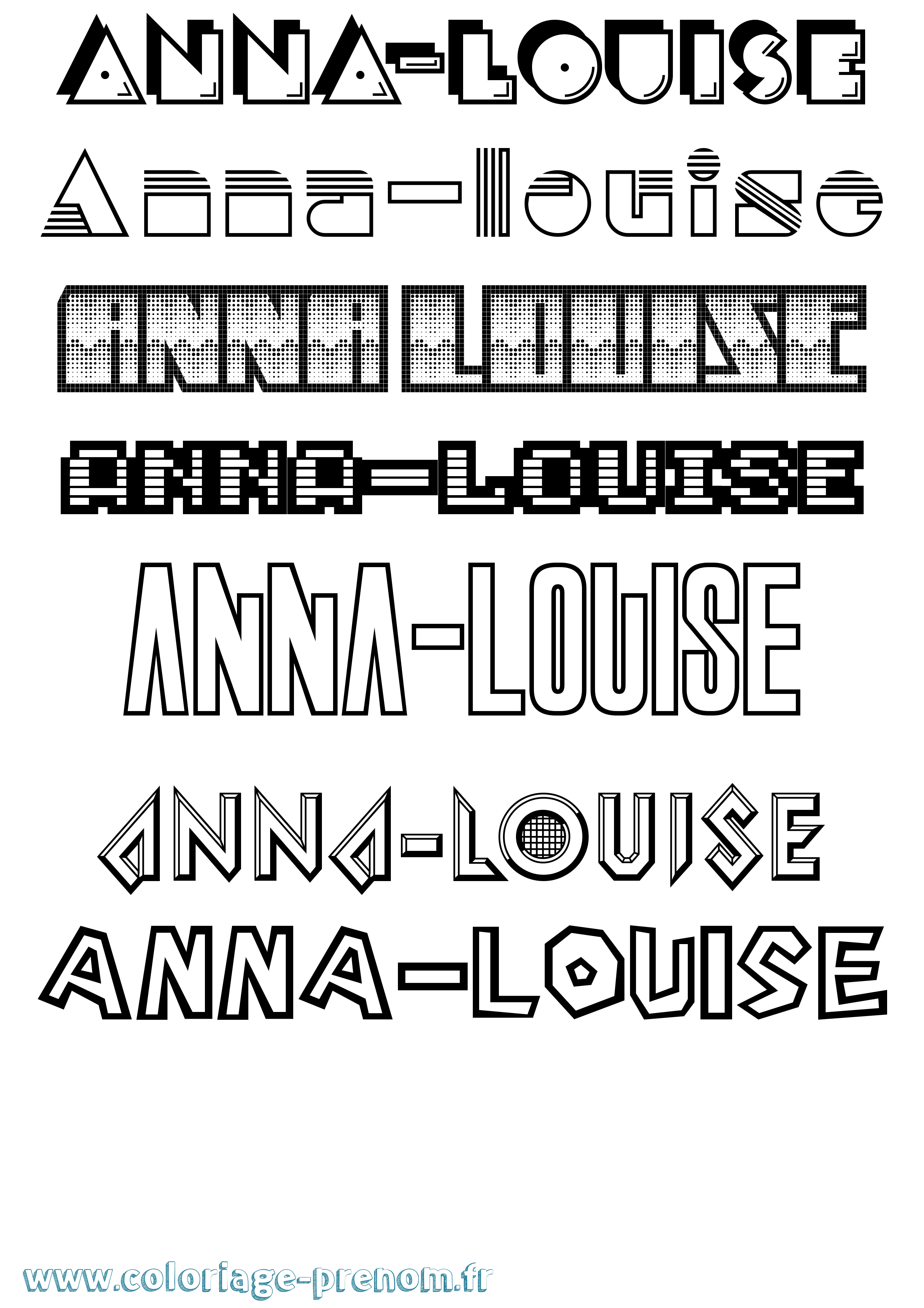Coloriage Anna-Louise Jeux Vidéos Coloriage prénom Anna-Louise Jeux Vidéos