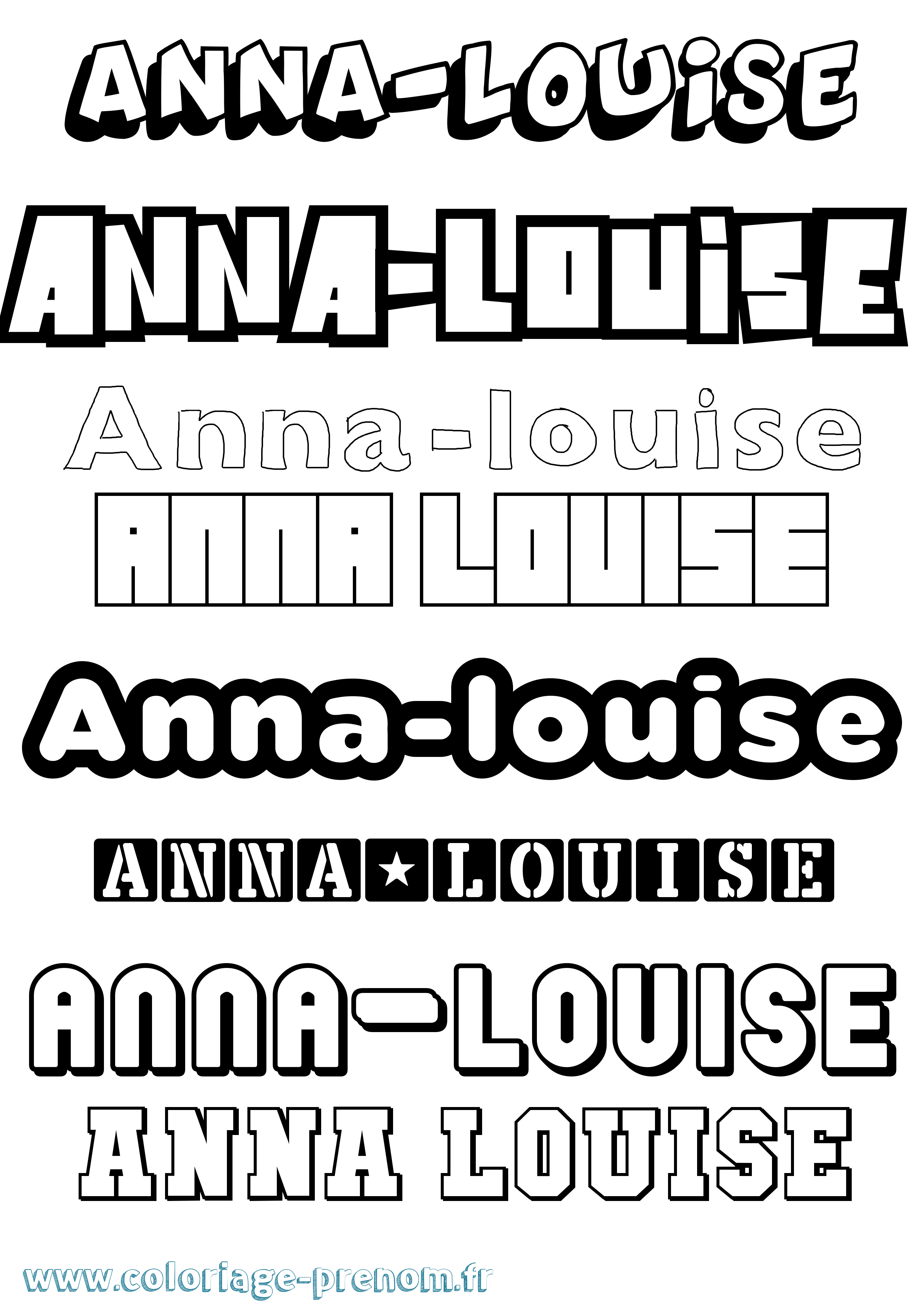 Coloriage Anna-Louise Simple Coloriage prénom Anna-Louise Simple