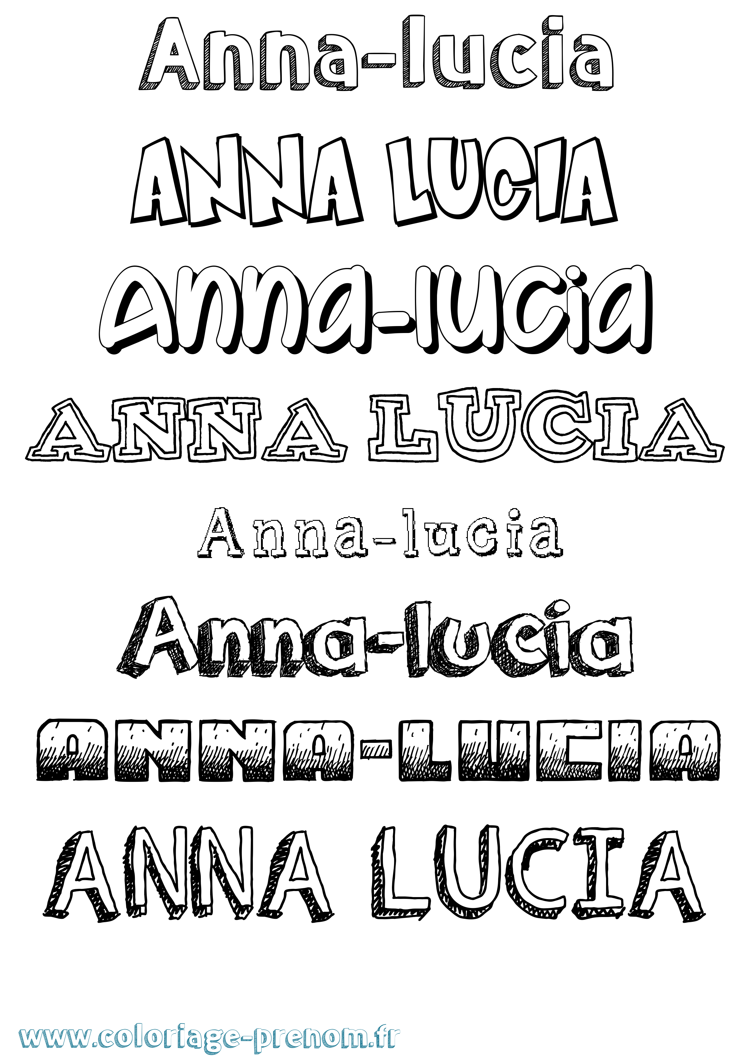 Coloriage Anna-Lucia Dessiné Coloriage prénom Anna-Lucia Dessiné