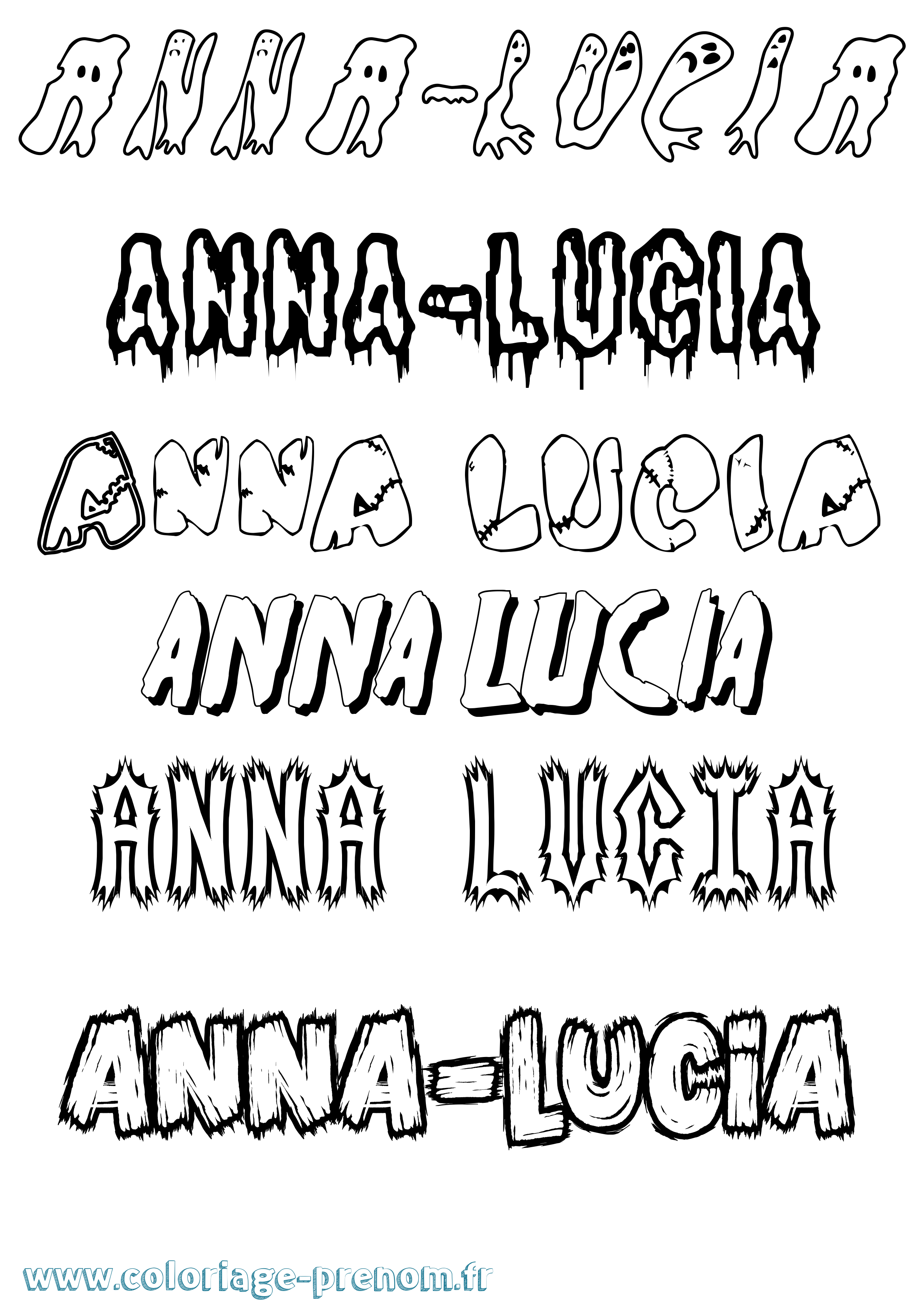 Coloriage Anna-Lucia Frisson Coloriage prénom Anna-Lucia Frisson