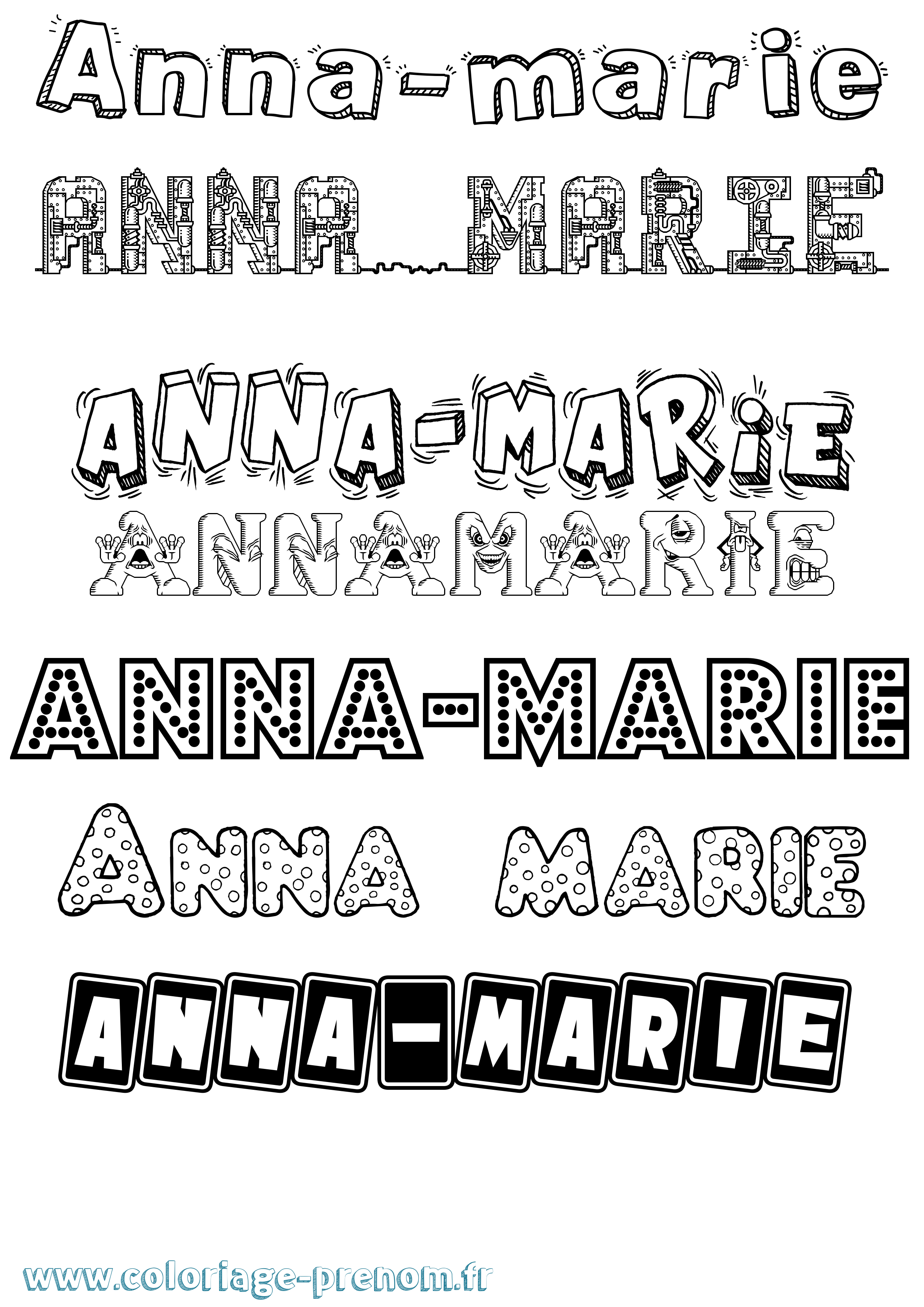 Coloriage Anna-Marie Fun Coloriage prénom Anna-Marie Fun