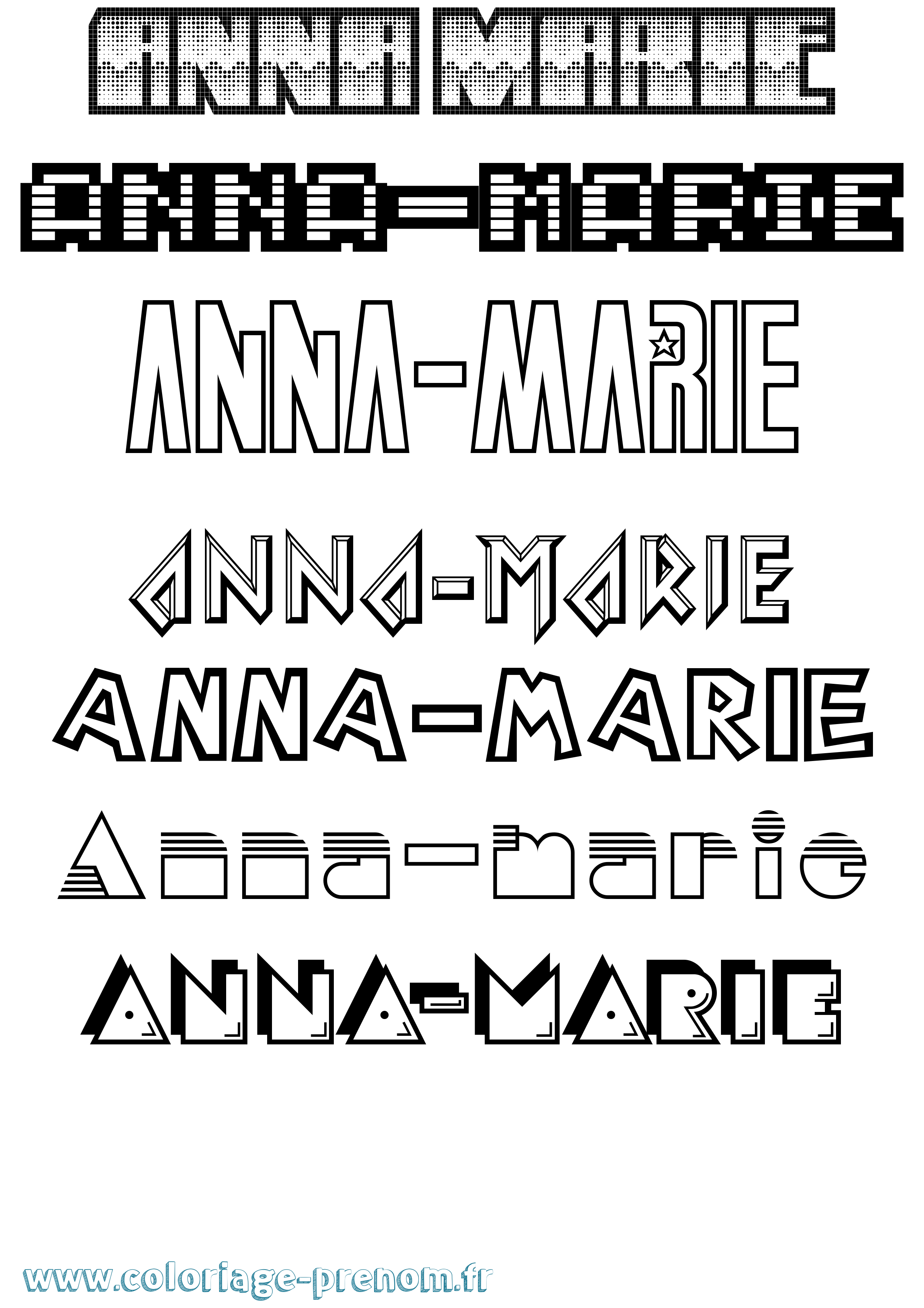 Coloriage Anna-Marie Jeux Vidéos Coloriage prénom Anna-Marie Jeux Vidéos