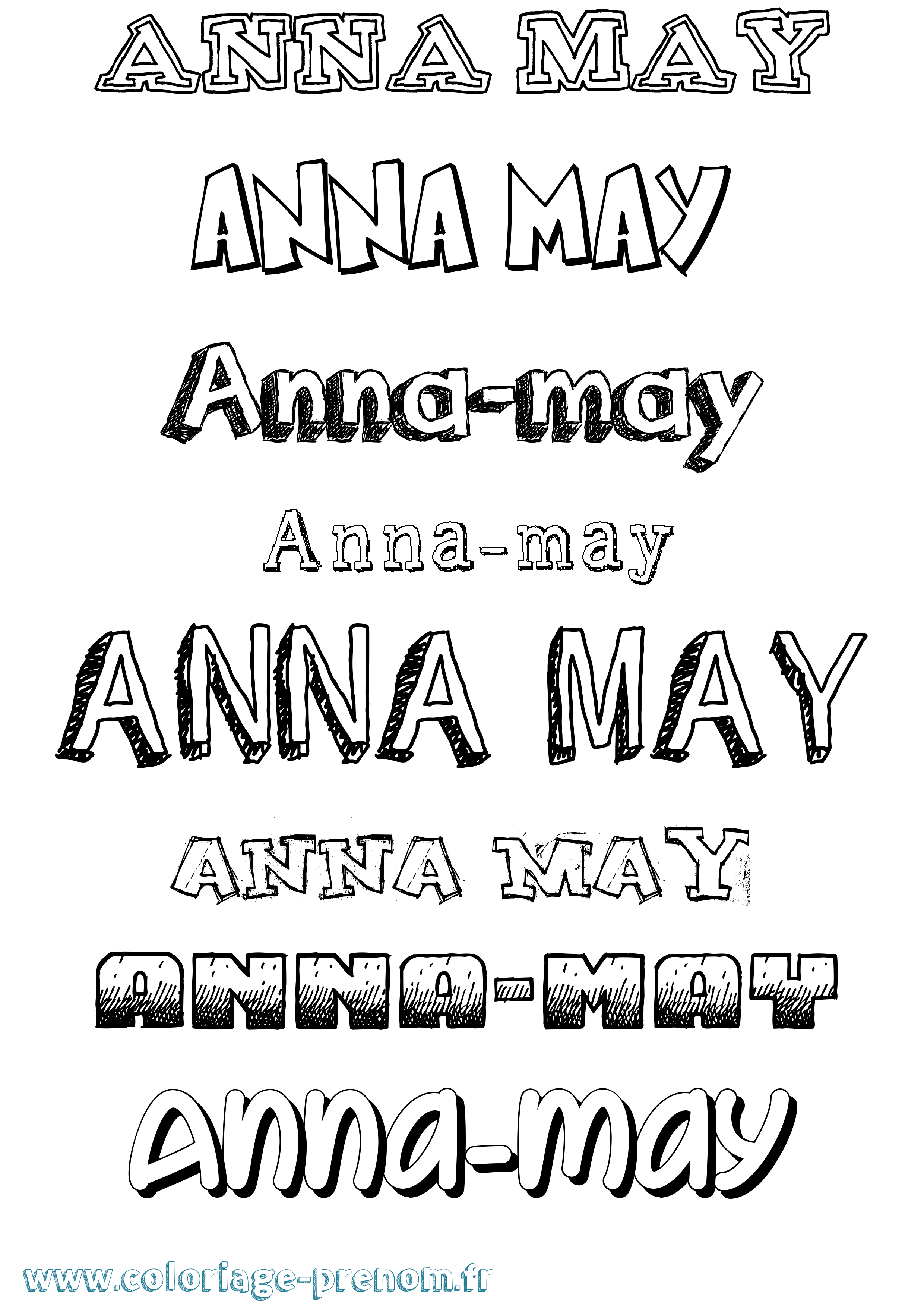 Coloriage Anna-May Dessiné Coloriage prénom Anna-May Dessiné
