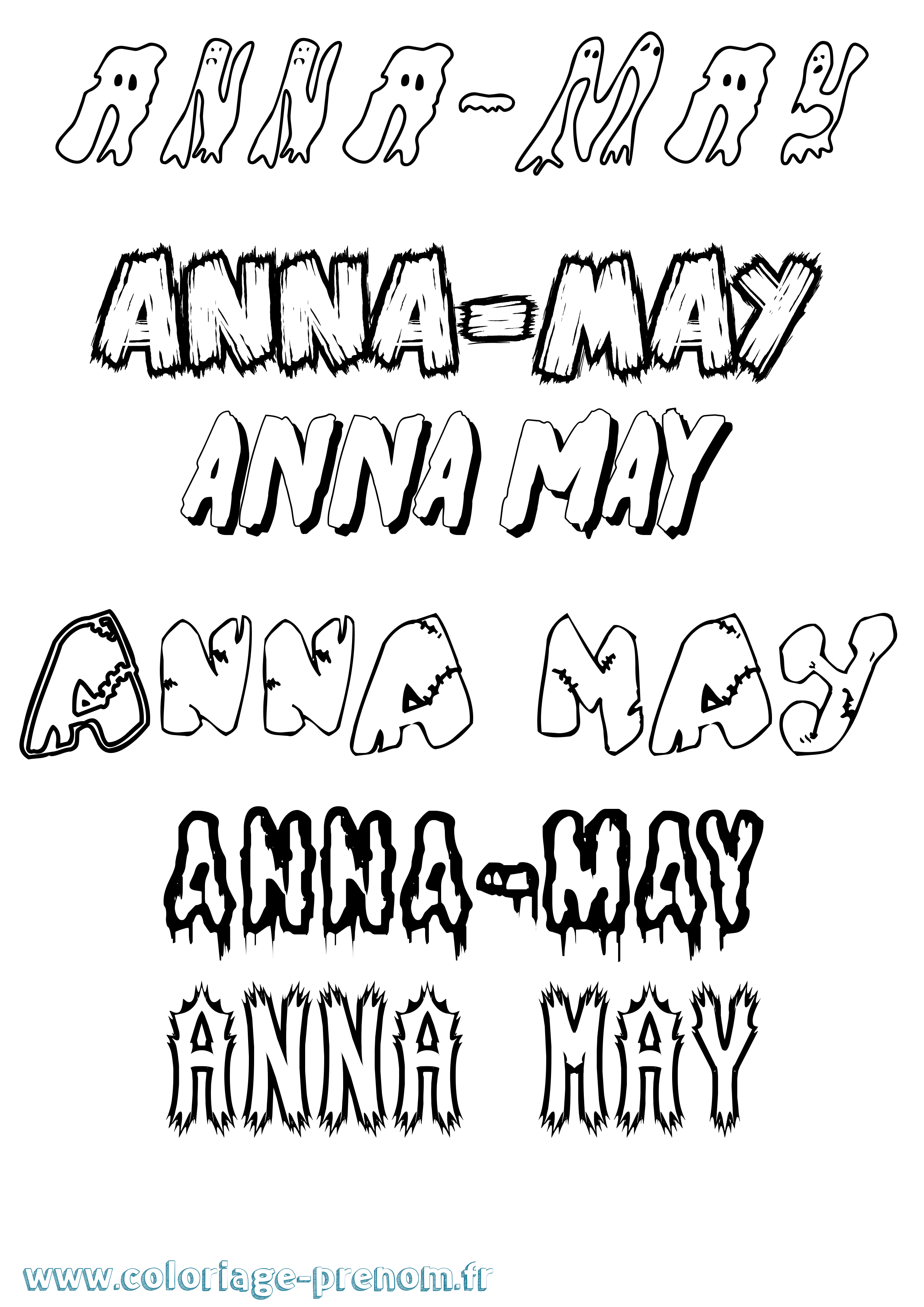 Coloriage Anna-May Frisson Coloriage prénom Anna-May Frisson